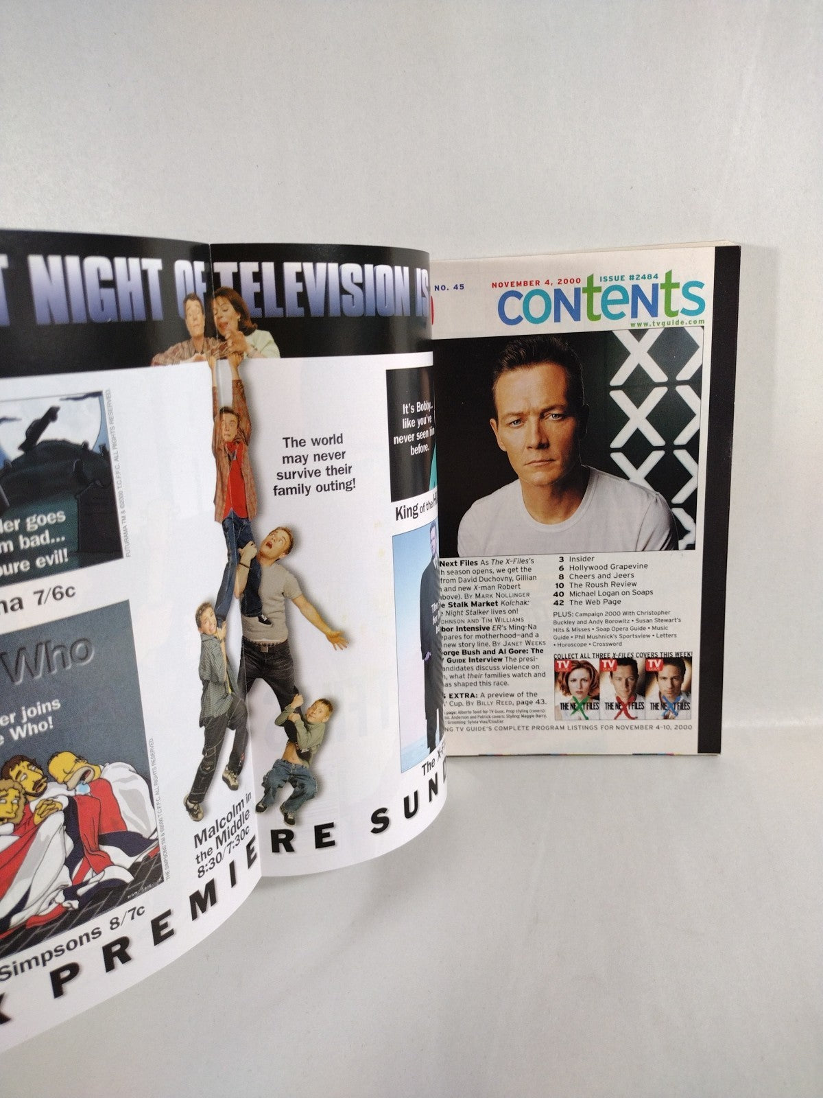 3 TV Guides Variant  X-Files Covers Nov 4th 2000 Gillian Anderson David Duchovny