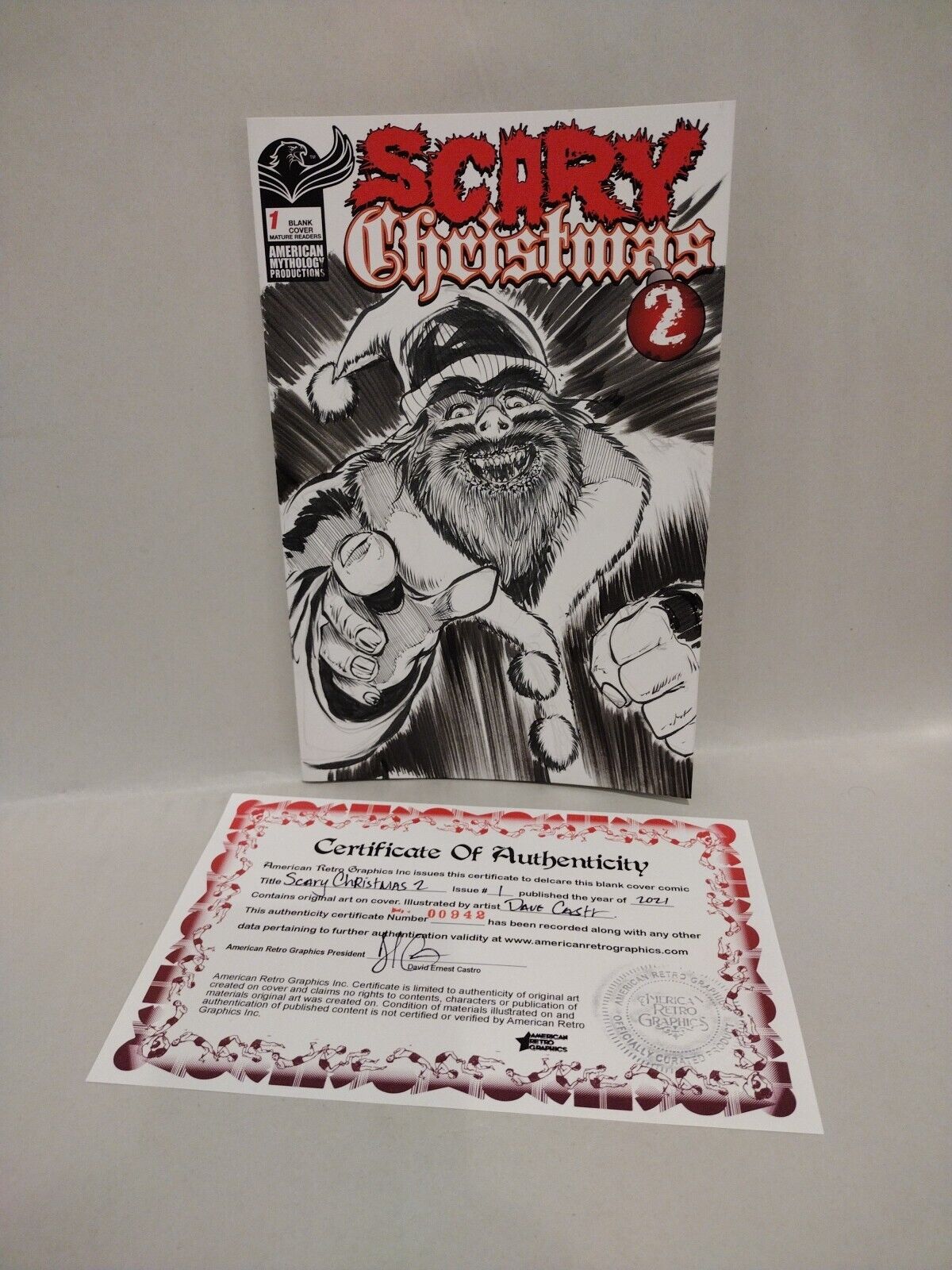 Scary Christmas 2 #1 (2021) AMP Sketch Variant Comic W Original Dave Castr Art