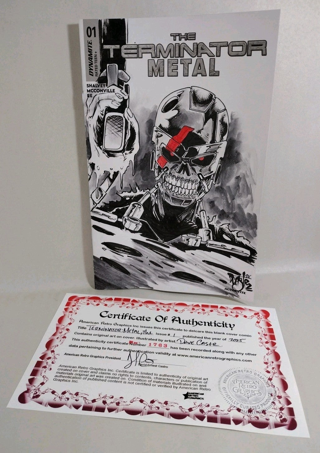 Terminator Metal #1 Dynamite 2025 Comic Sketch Variant Cvr W Original DCastr Art