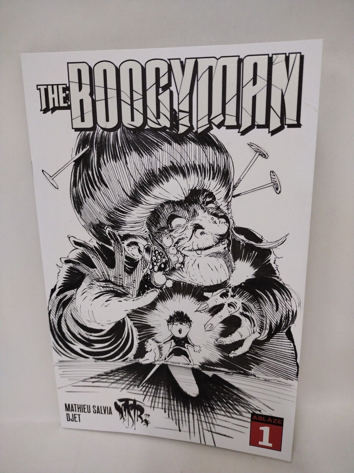 Boogyman 1 (2022) Ablaze Comic Blank GID Cover w Original Dave Castr Art ARG COA