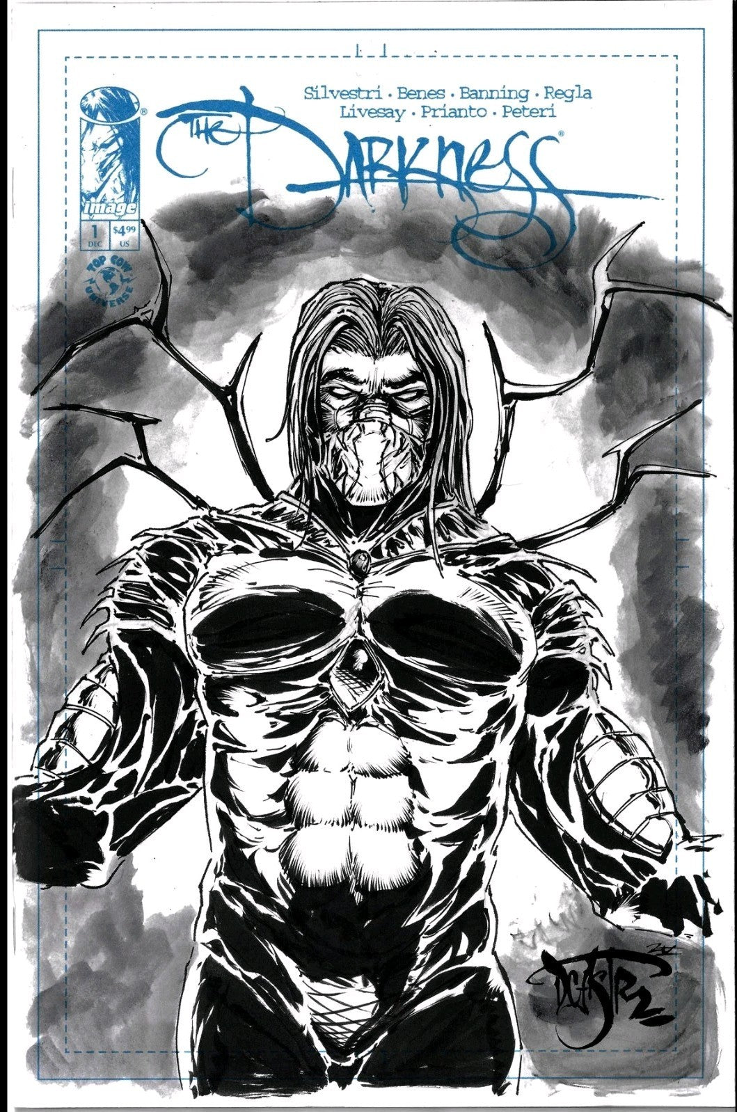 Darkness 1 (2025) Image Top Cow Sketch Cover Variant Comic W Original DCastr Art
