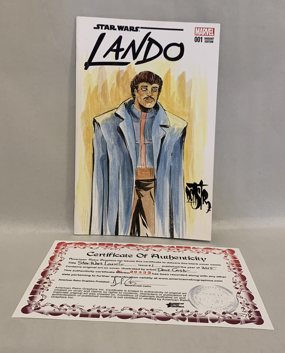 STAR WARS LANDO 1 (2015) Marvel Sketch Variant Cover Comic W Original Art DCastr