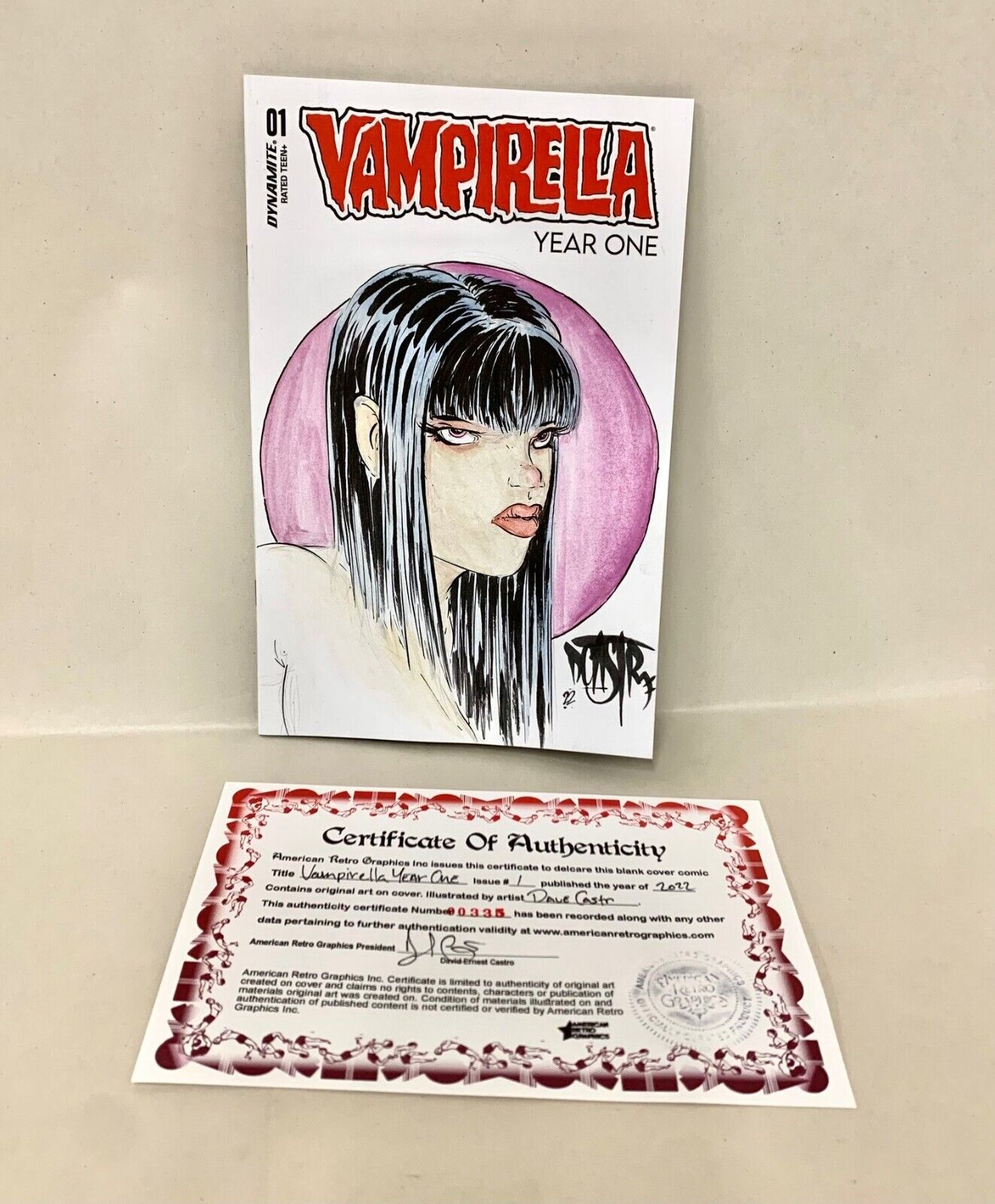 Vampirella Year One #1 (2022) Blank Cover Variant Comic W Original 1/1 Art