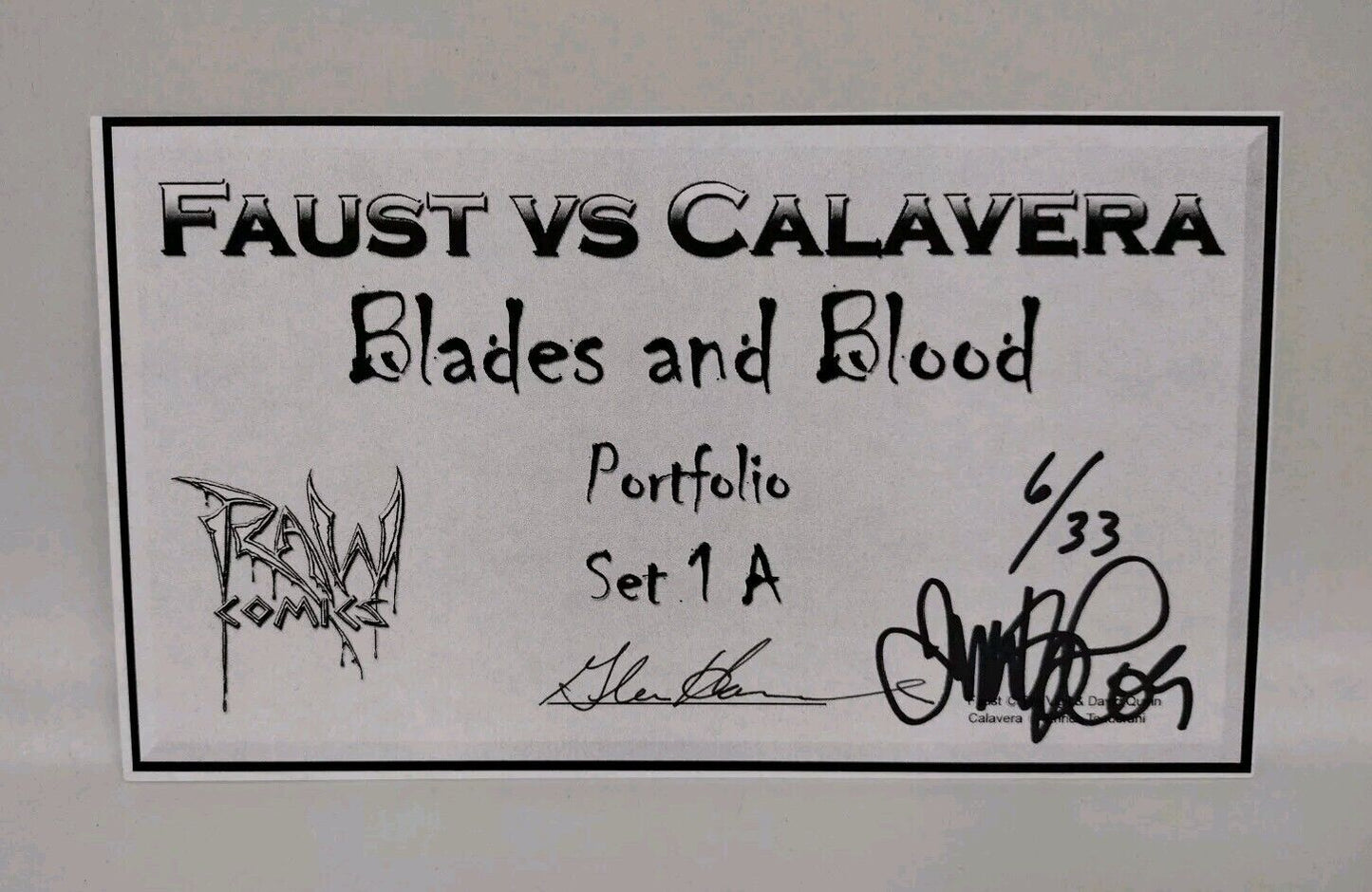 Faust Vs Calavera (2007) RAW Portfolio Print Set COA 1 A Signed Tim Vigil 6/33