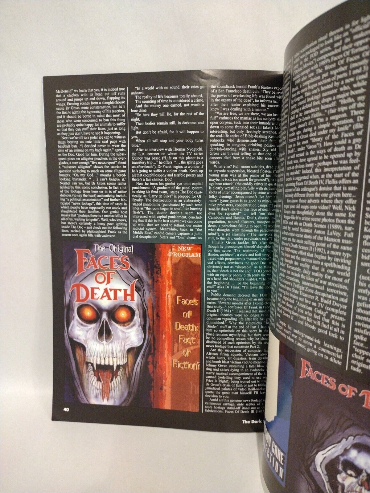 The Dark Side Magazine #107 (2004) Jack Hill Faces Of Death Escape From New York