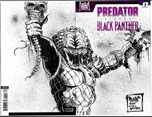 Predator Vs Black Panther 1 (2024) Marvel Sketch Cover W Original Dave Castr Art