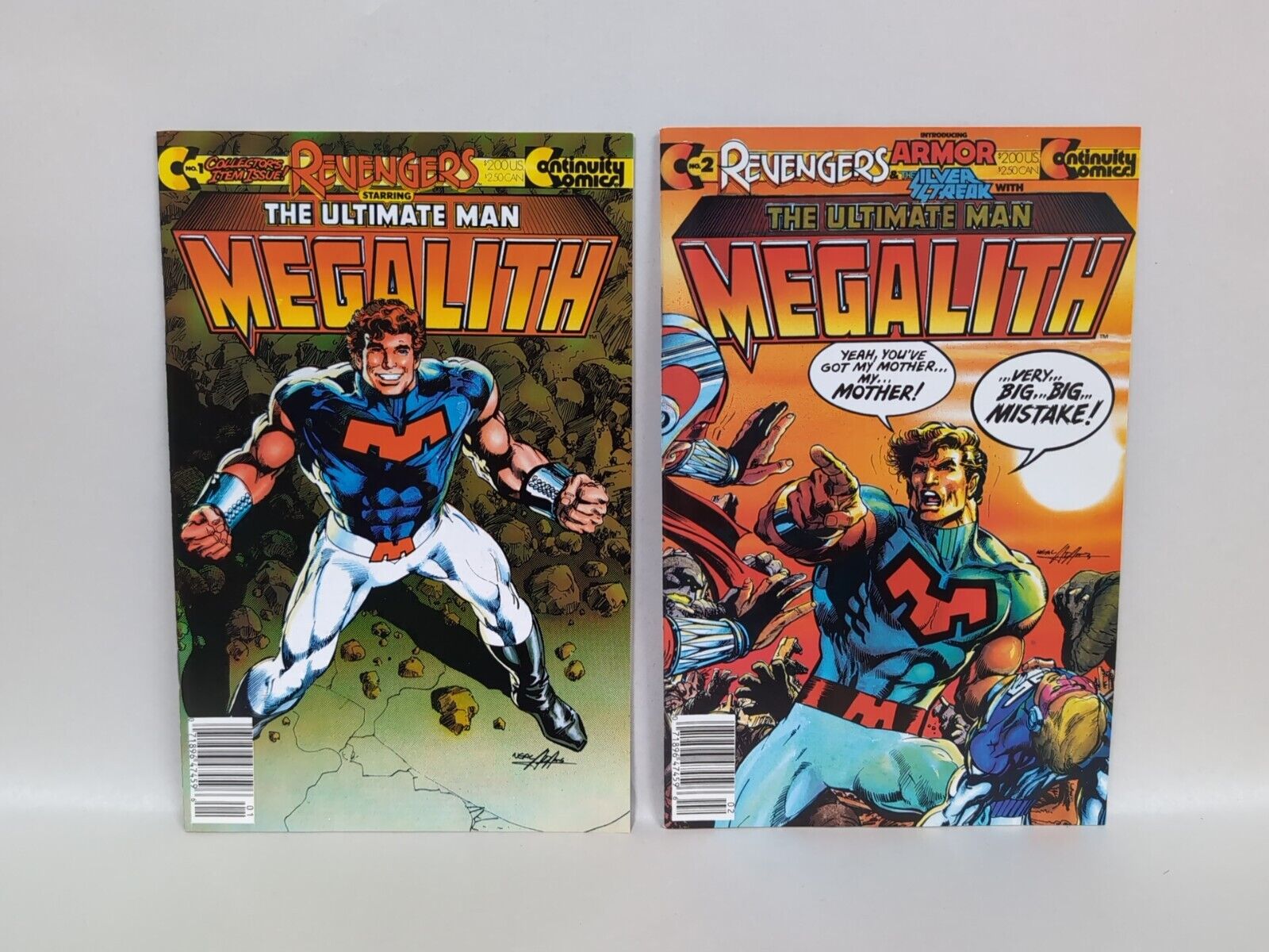 Revengers #1 & 2 (1986) Continuity Comics Neal Adams Newstand Variants Key Issue