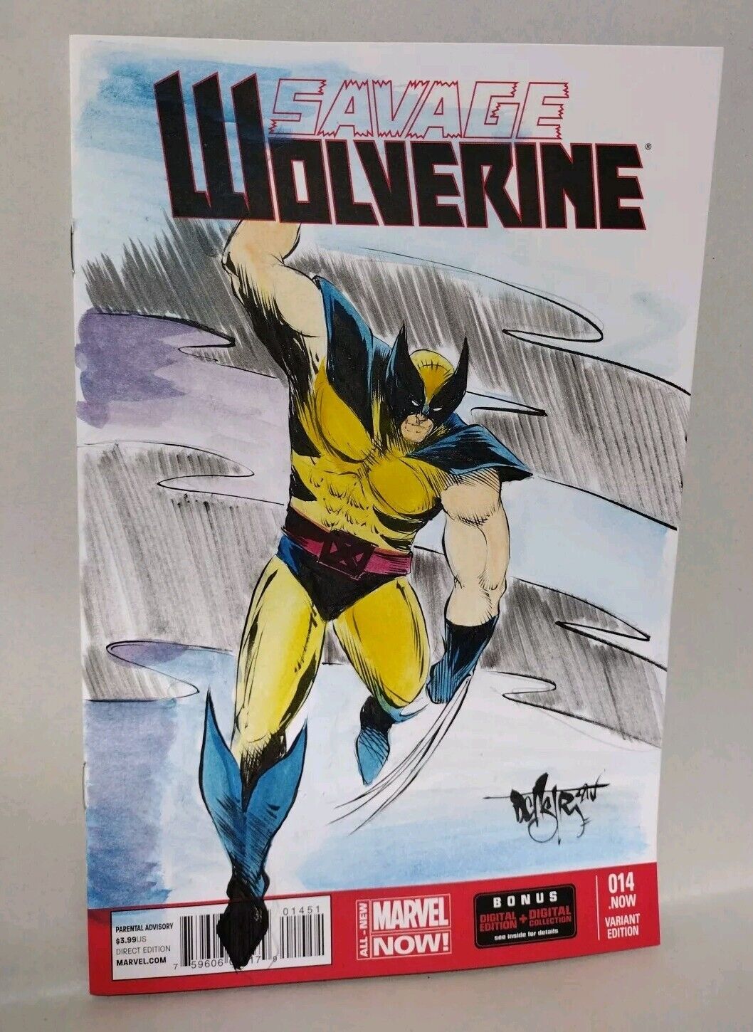 Savage Wolverine 14 (2014) Marvel Sketch Variant Comic w Original Dave Castr Art