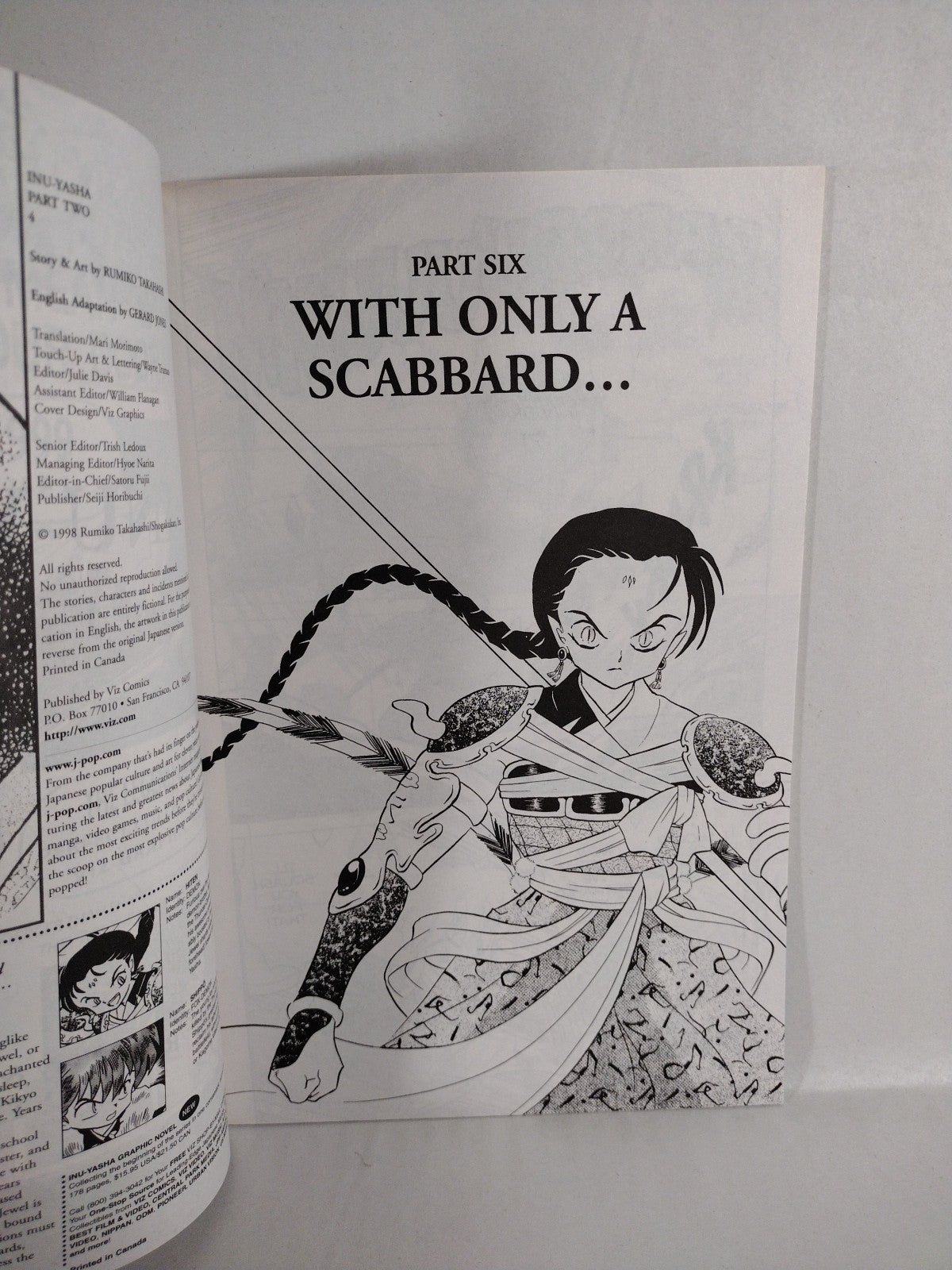 Inu-Yasha (1998) Part 2 Rumiko Takahashi Viz Comic Lot #1 2 3 4 6 VF-NM