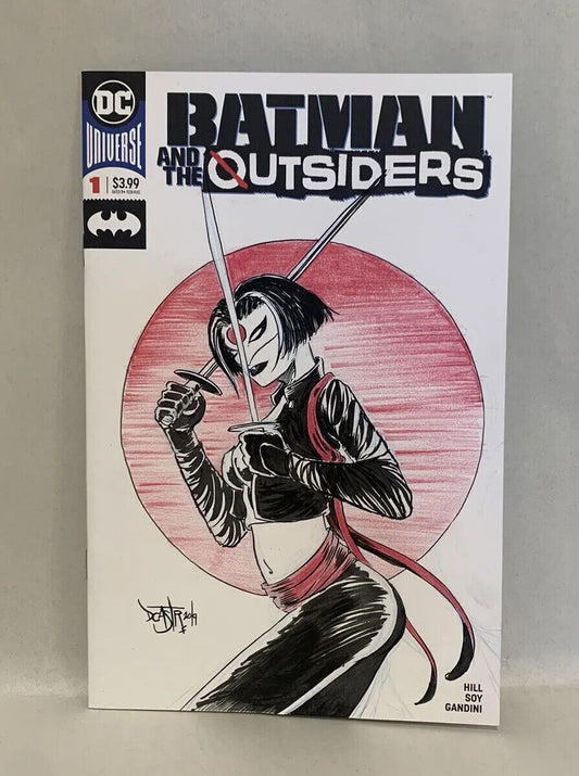 BATMAN AND THE OUTSIDERS #1 Blank Variant Cover Comic W Original Art Dave Castr