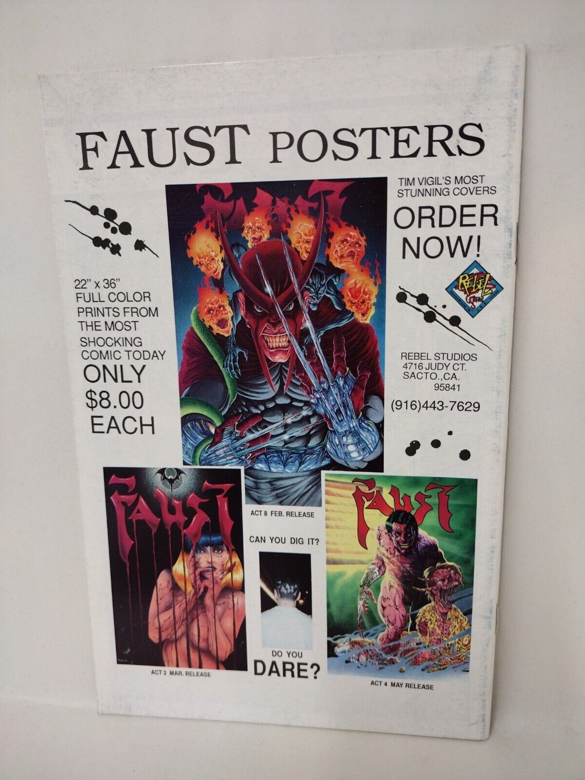 Faust Love Of The Damned Act 8 (1993) Rebel Edition 2nd Print Tim Vigil VF