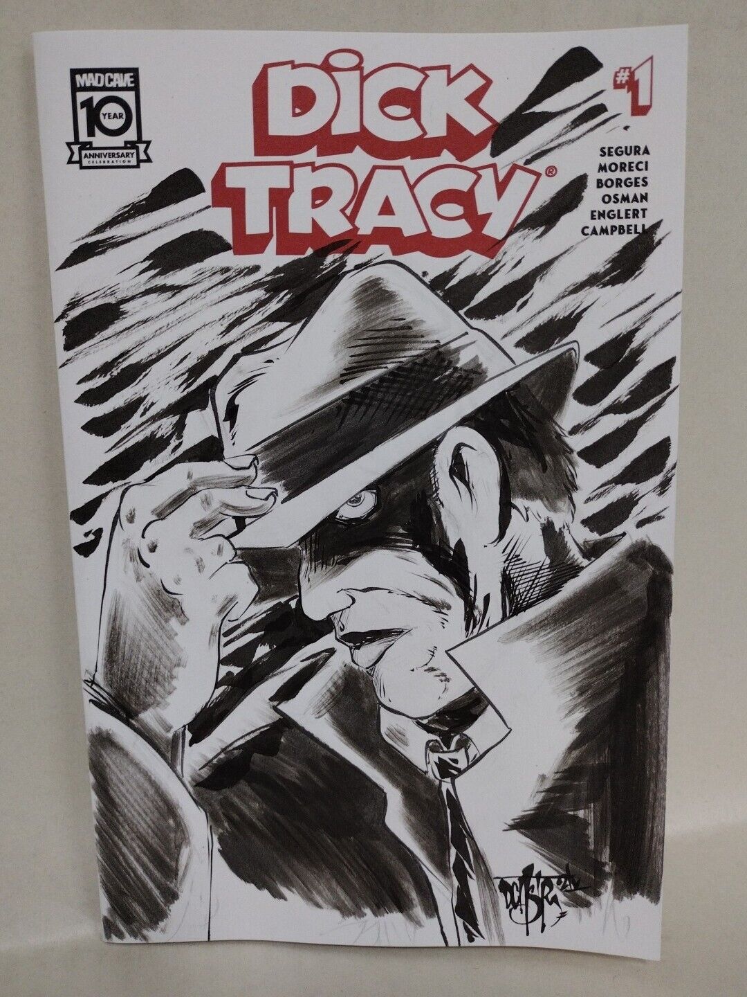 Dick Tracy #1 (2024) Mad Cave Comic Sketch Var Cover W Original Dave Castr Art