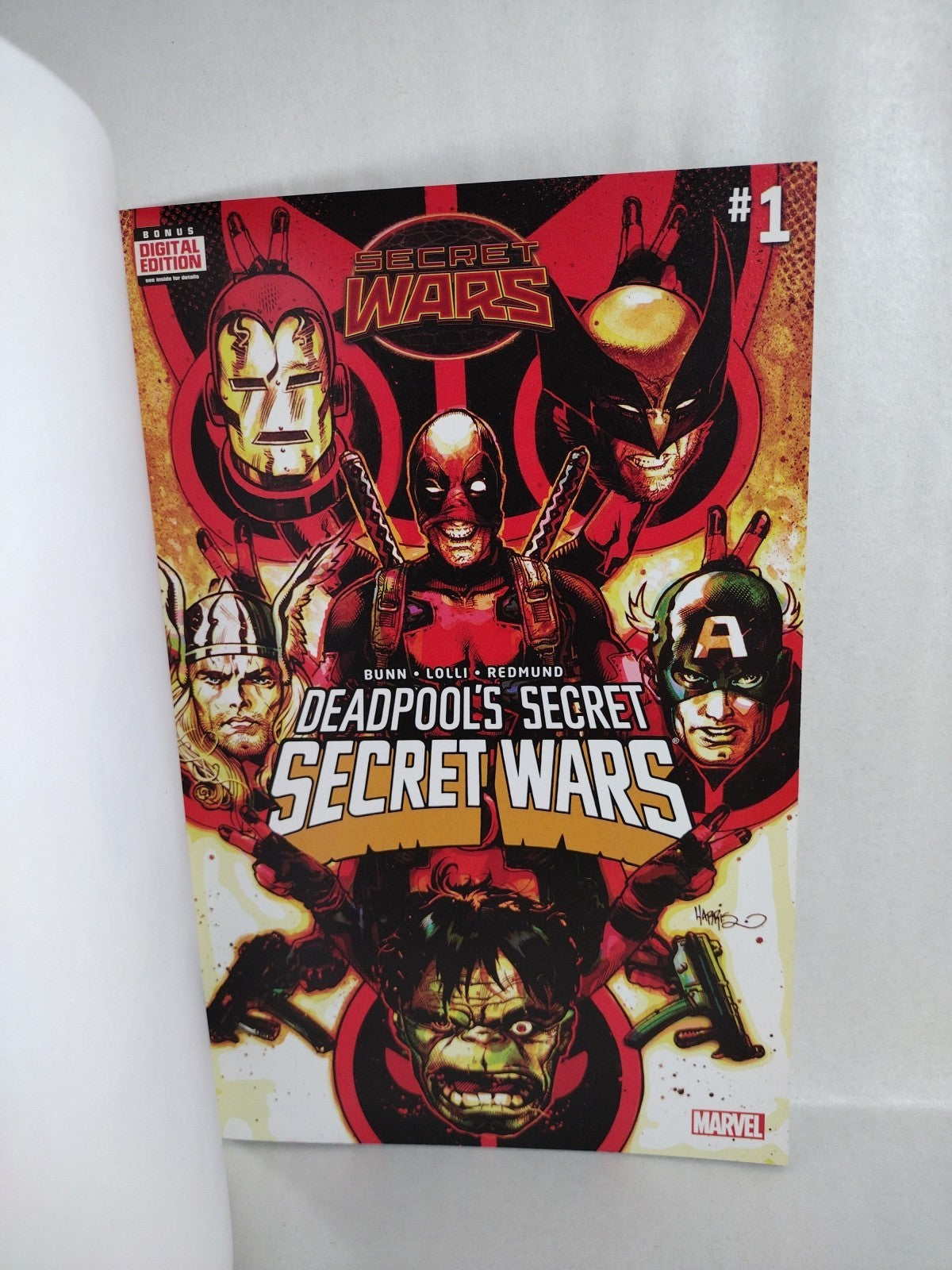 DEADPOOL'S SECRET #1 Sketch Cover Variant Marvel Comic w Original Dave Castr Art