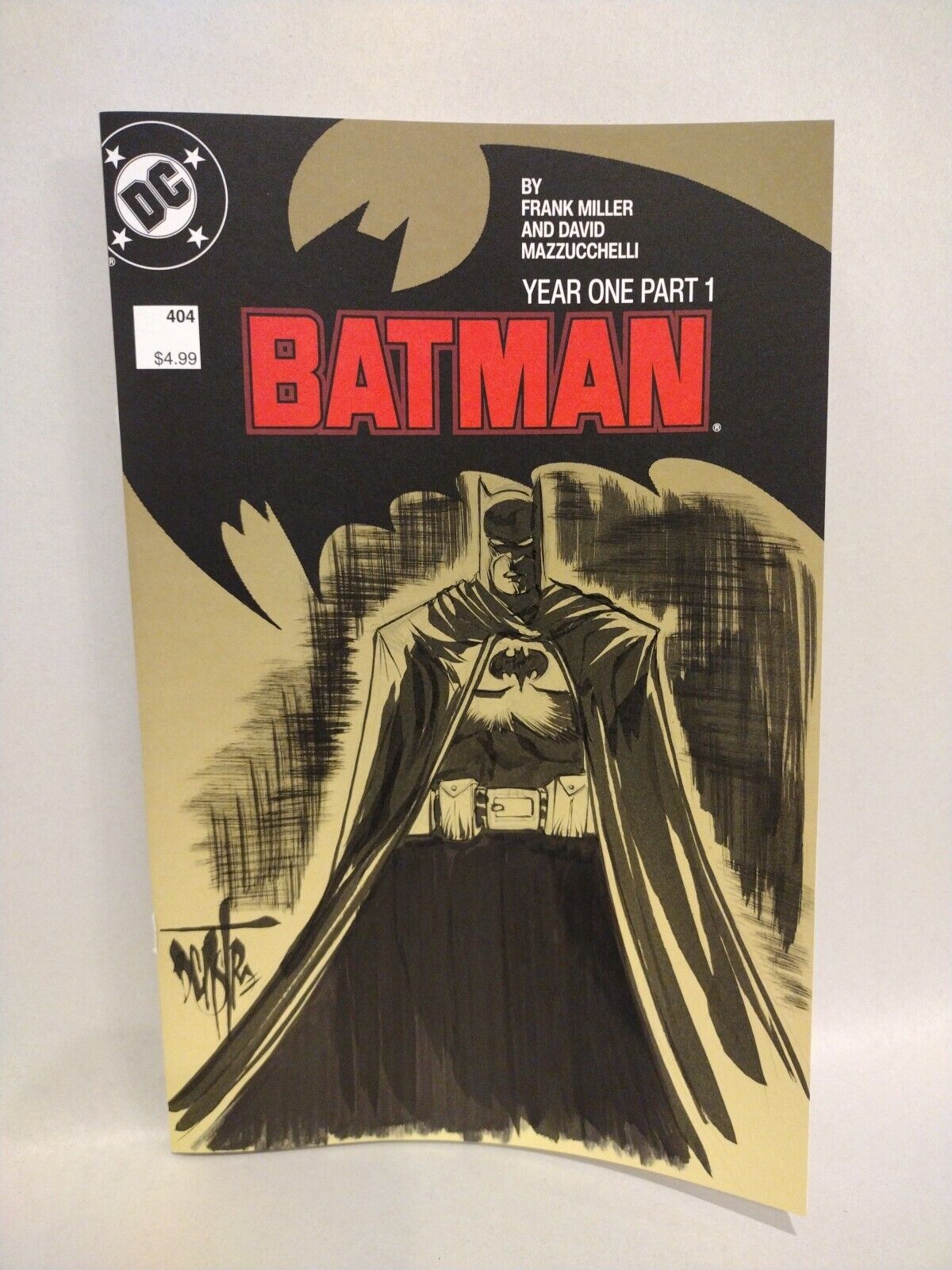 Batman #404 Comic Year One Facsimile Blank Cover Comic W Original Dave Castr Art