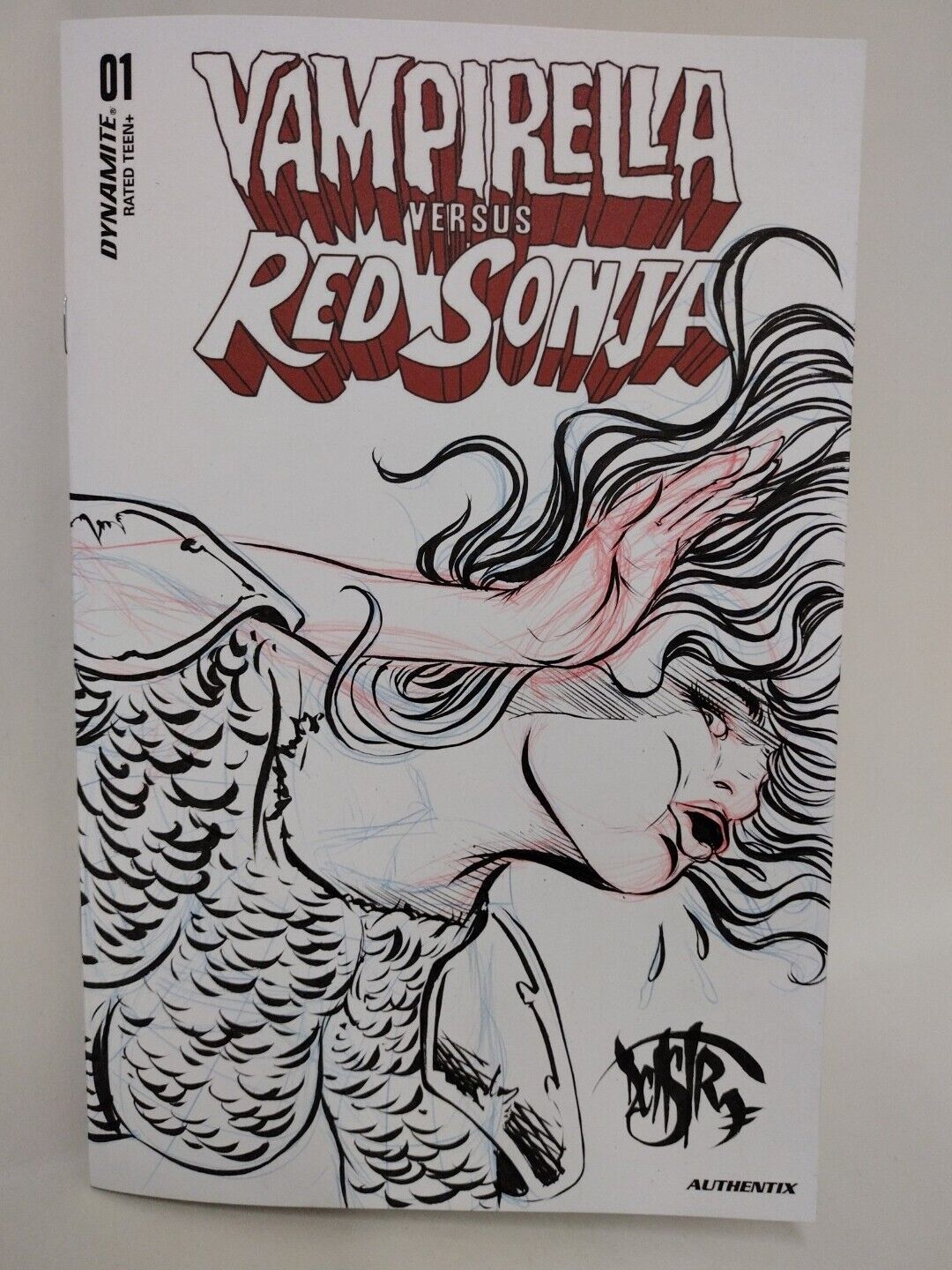 Vampirella VS Red Sonja #1 (2022) Blank Cover Comic W Original Dave Castr Art