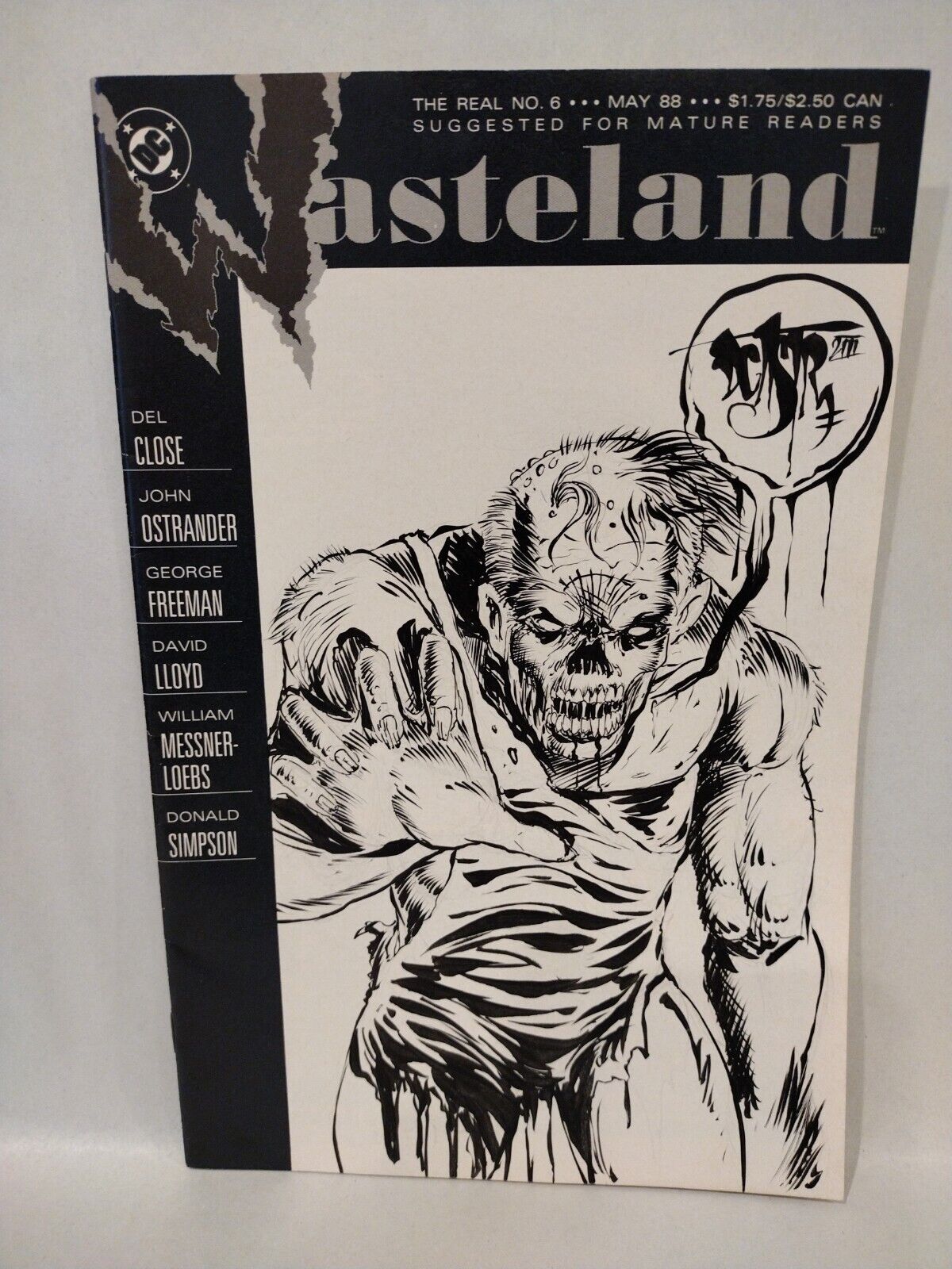 Wasteland #6 (1988) DC Comic w Original Dave Castr Zombie Art ARG COA 