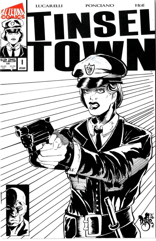 Tinsel Town #1 (2018) Alterna Comic Sketch Cover With Original Dave Castr Art
