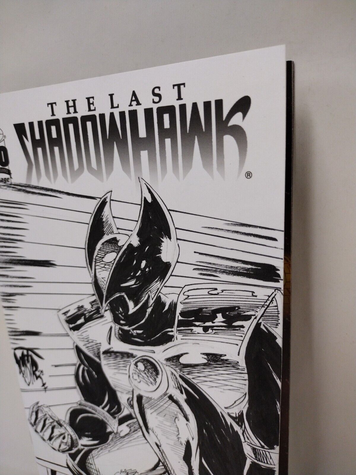 LAST SHADOWHAWK CORRECTED BLANK COVER SKETCH VARIANT W ORIGINAL ART DCASTR ARG