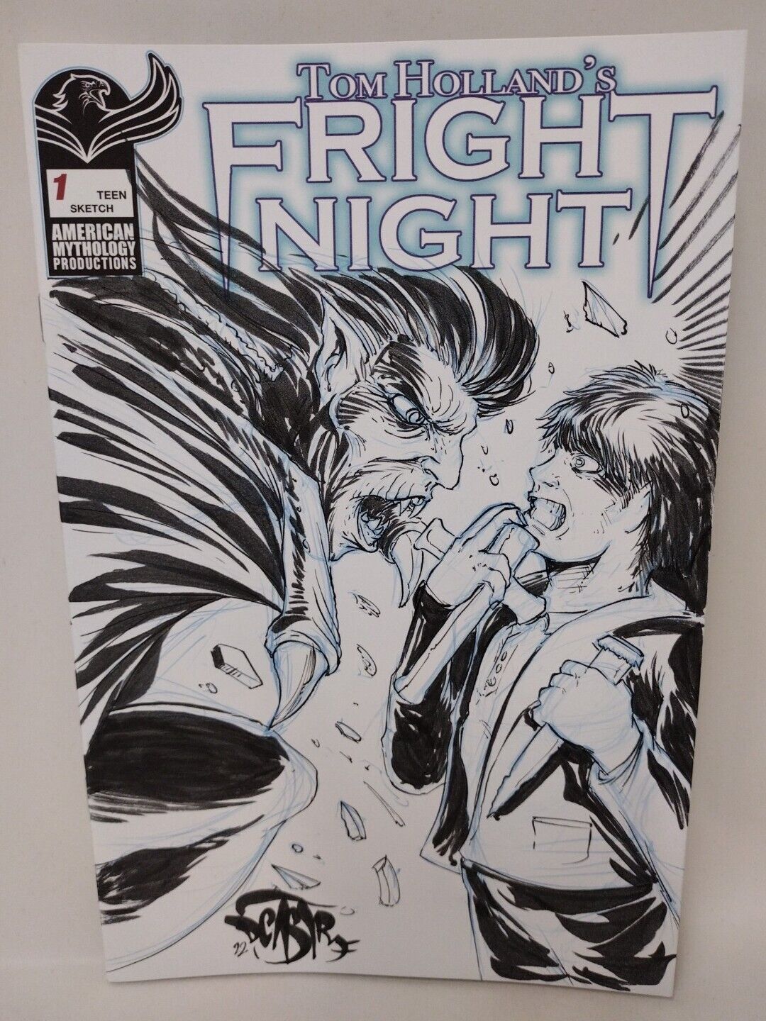 Tom Holland's Fright Night #1 Blank Cover Variant W Original Dave Castr Art COA