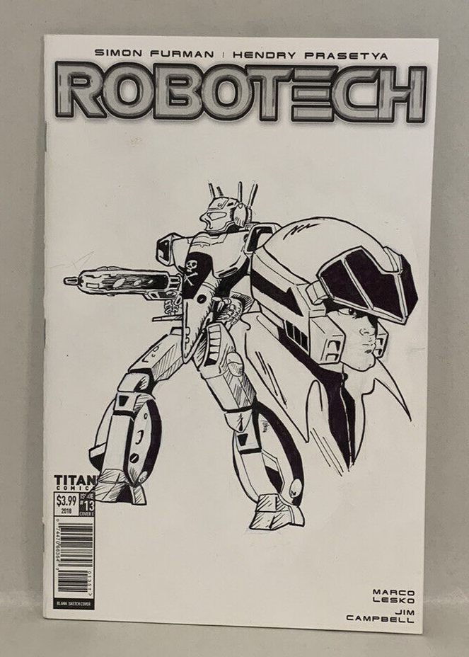 ROBOTECH #13 Blank Variant Cover Comic 2018 W Original Art GUS SPENCERG542