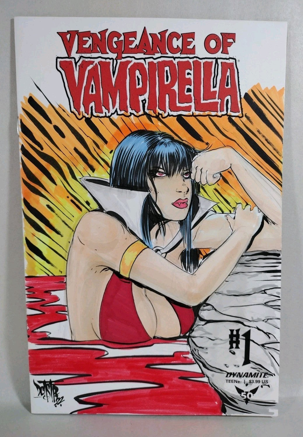 Vengeance Of Vampirella #1 (2019) Dynamite Sketch Cover W Original DCastr Art