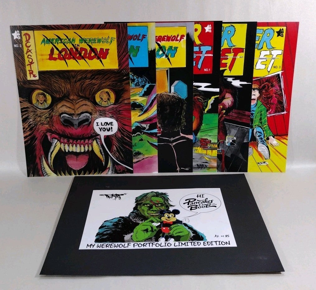 My Werewolf Portfolio Dave Castr Signed #d Art Print Set American Retro Graphics