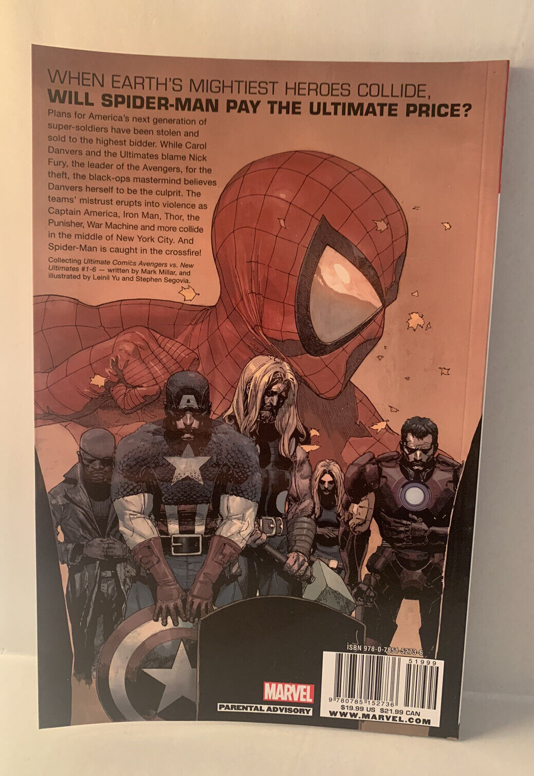 AVENGERS VS NEW ULTIMATES Death Of Spider-man TPB Mark Millar Brand New 