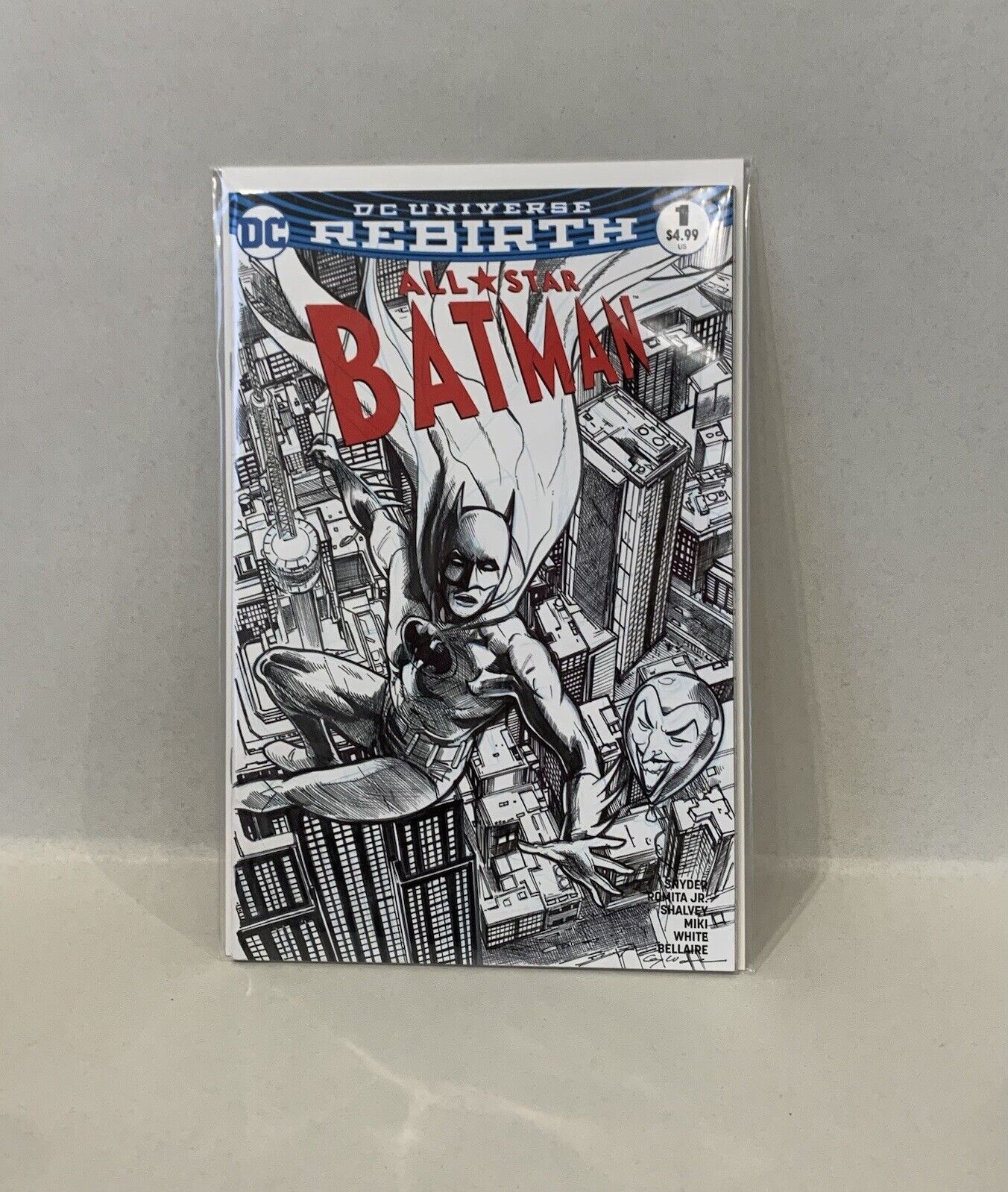 All Star Batman #1 Blank Cover Variant Comic w Original GREGORY WORONCH Art COA