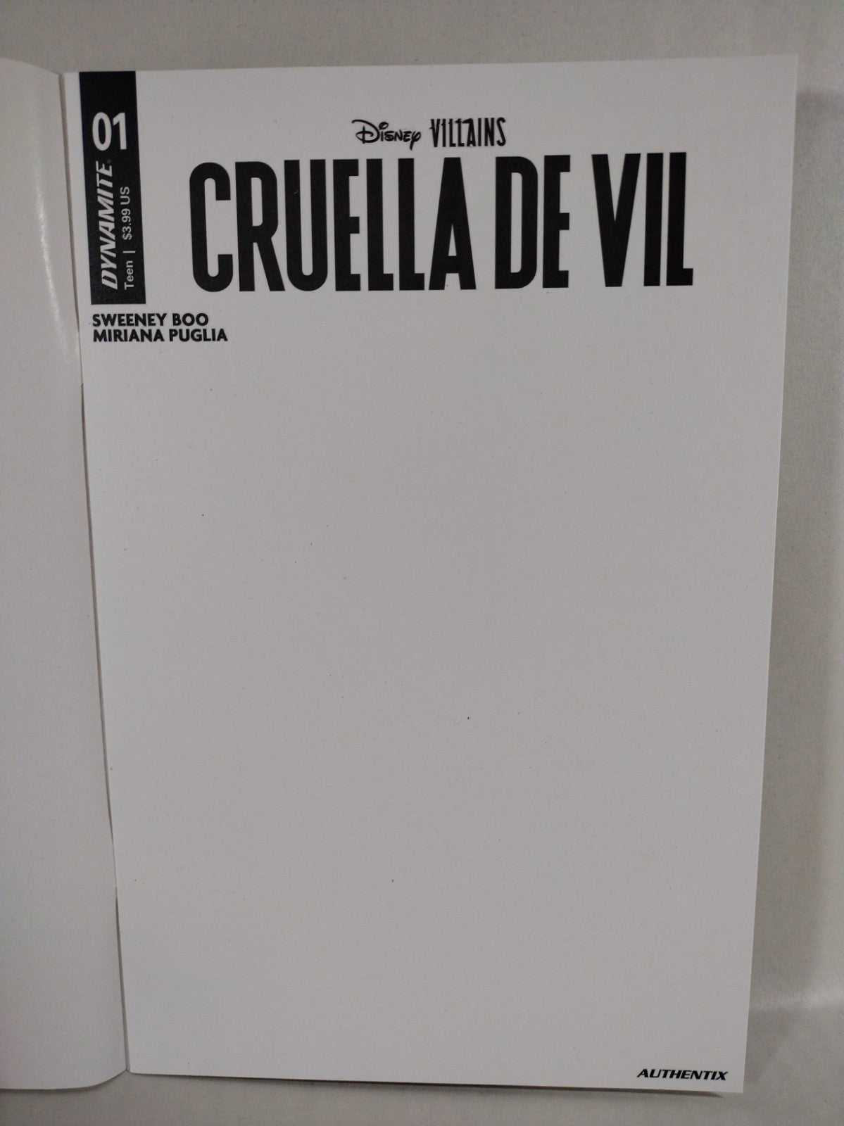 Cruella De Vil #1 (2024) Dynamite Comic Blank Sketch Variant Cover Disney NM