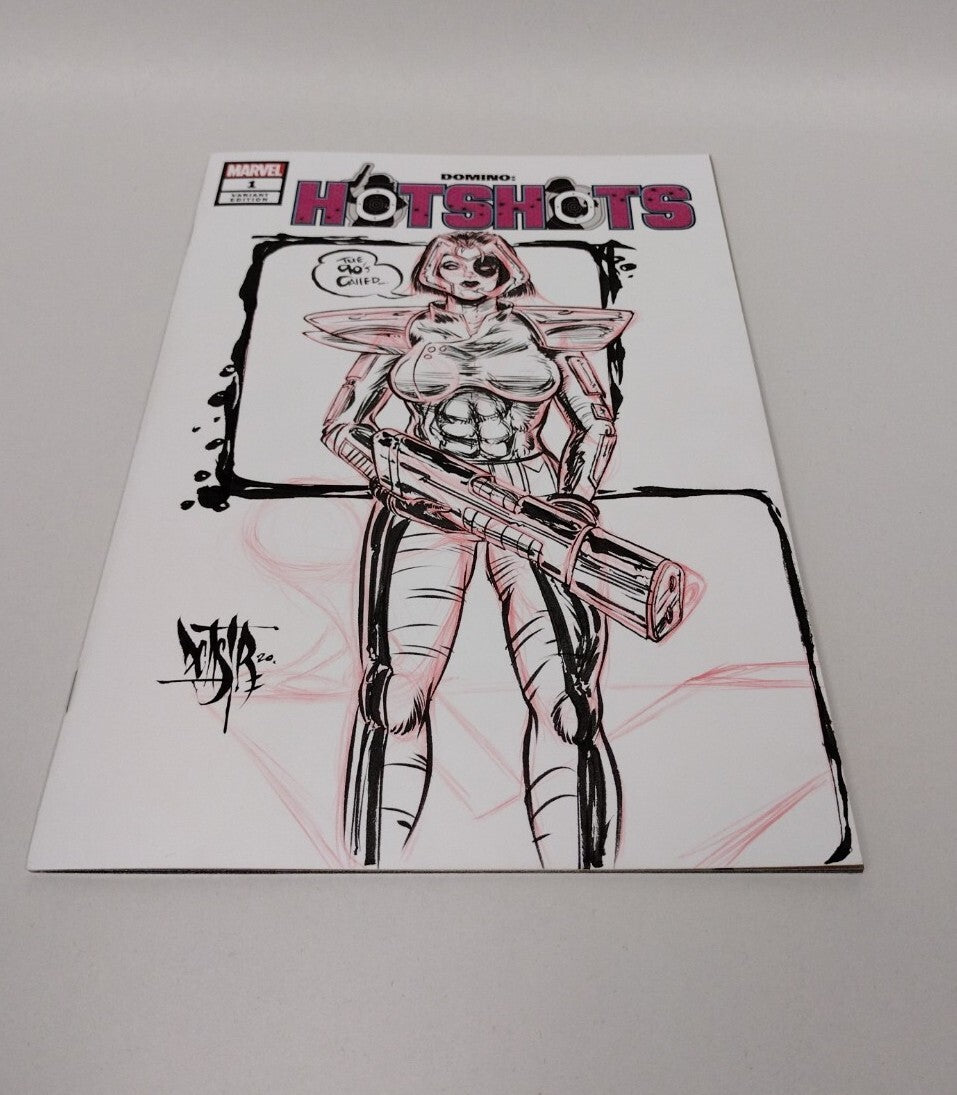Domino: Hotshots #1 (2019) Blank Cover Variant Comic w Original Art DCastr 
