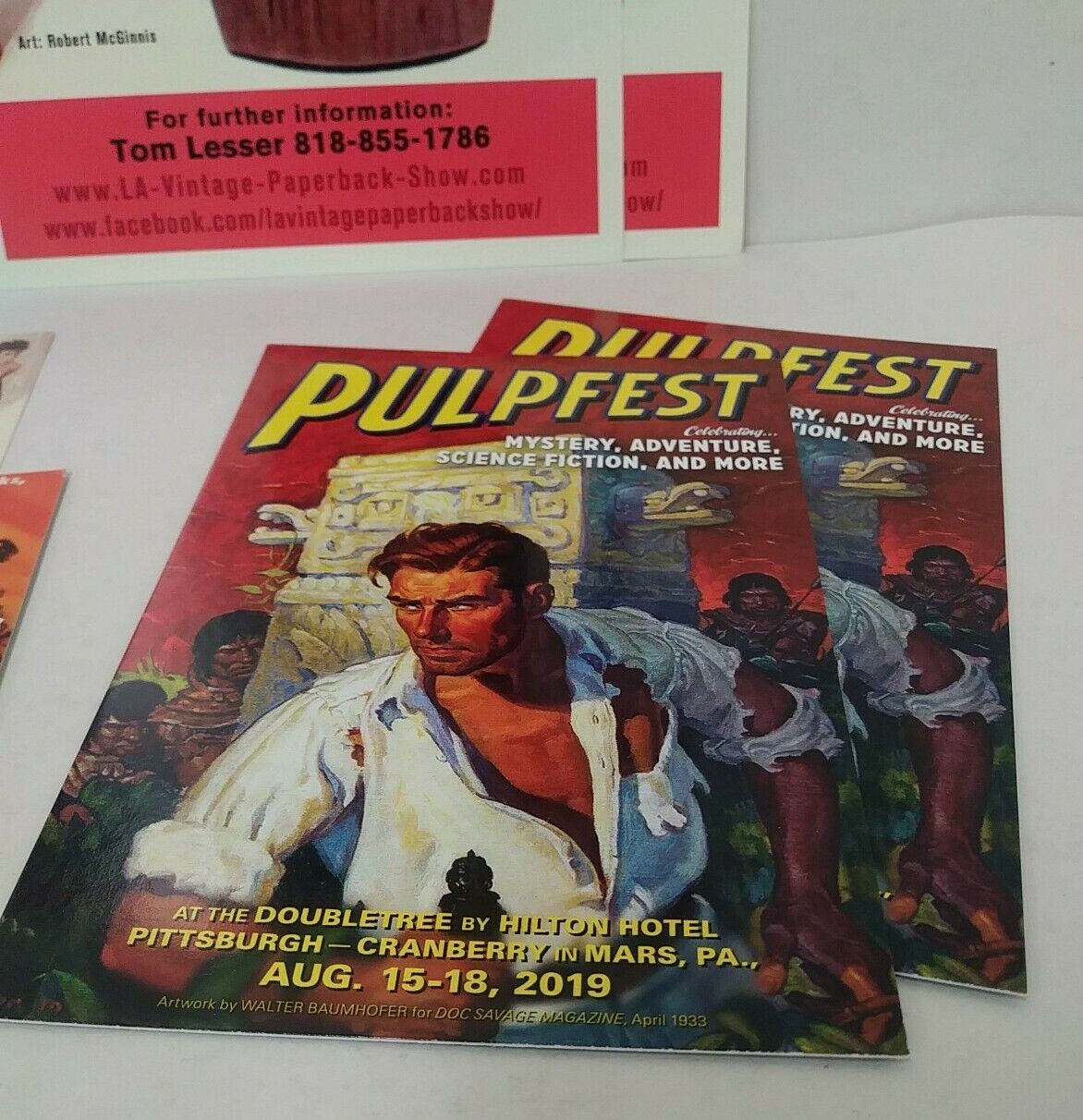 Vintage Paperback Collector Show Glendale California (2019) 7 Piece Flyer Set