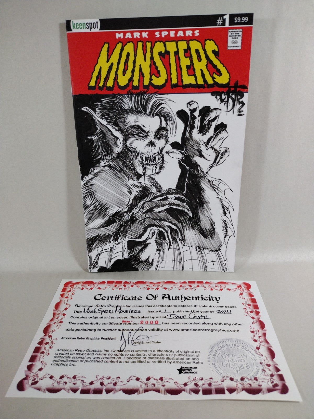Mark Spears Monster #1 (2024) Keenspot Sketch Cover Comic W Original DCastr Art