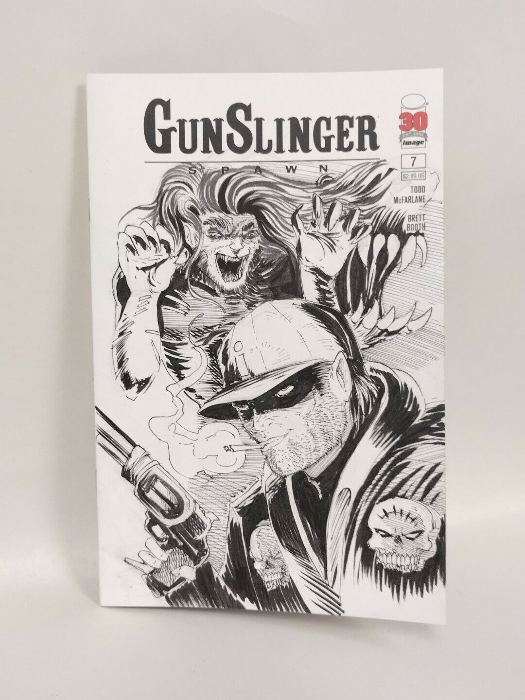 Gunslinger Spawn #7 (2022) Image Comic Blank Cover Variant W Original DCastr Art