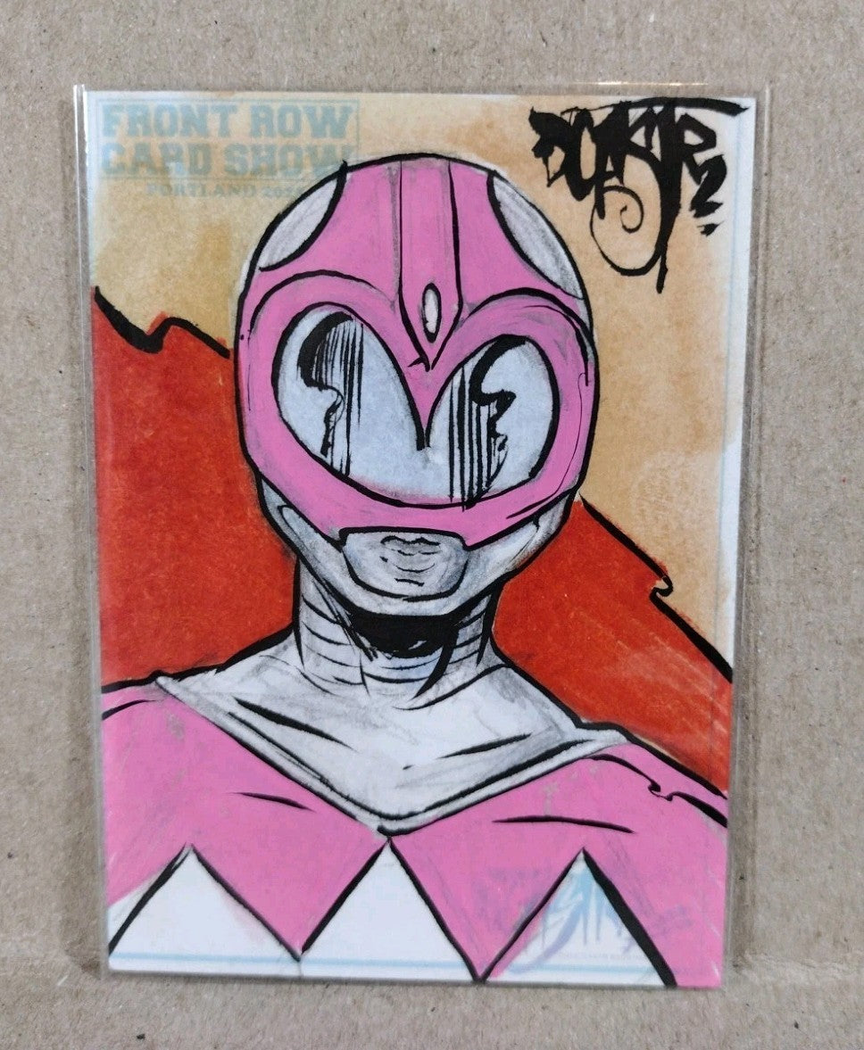 DCastr (2025) Front Row Show Exclusive Sketch Card W Original Pink Ranger Art