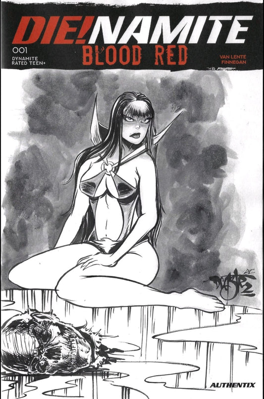 Die! Namite Blood Red #1 (2025) Dynamite Sketch Cover Comic W Original Art