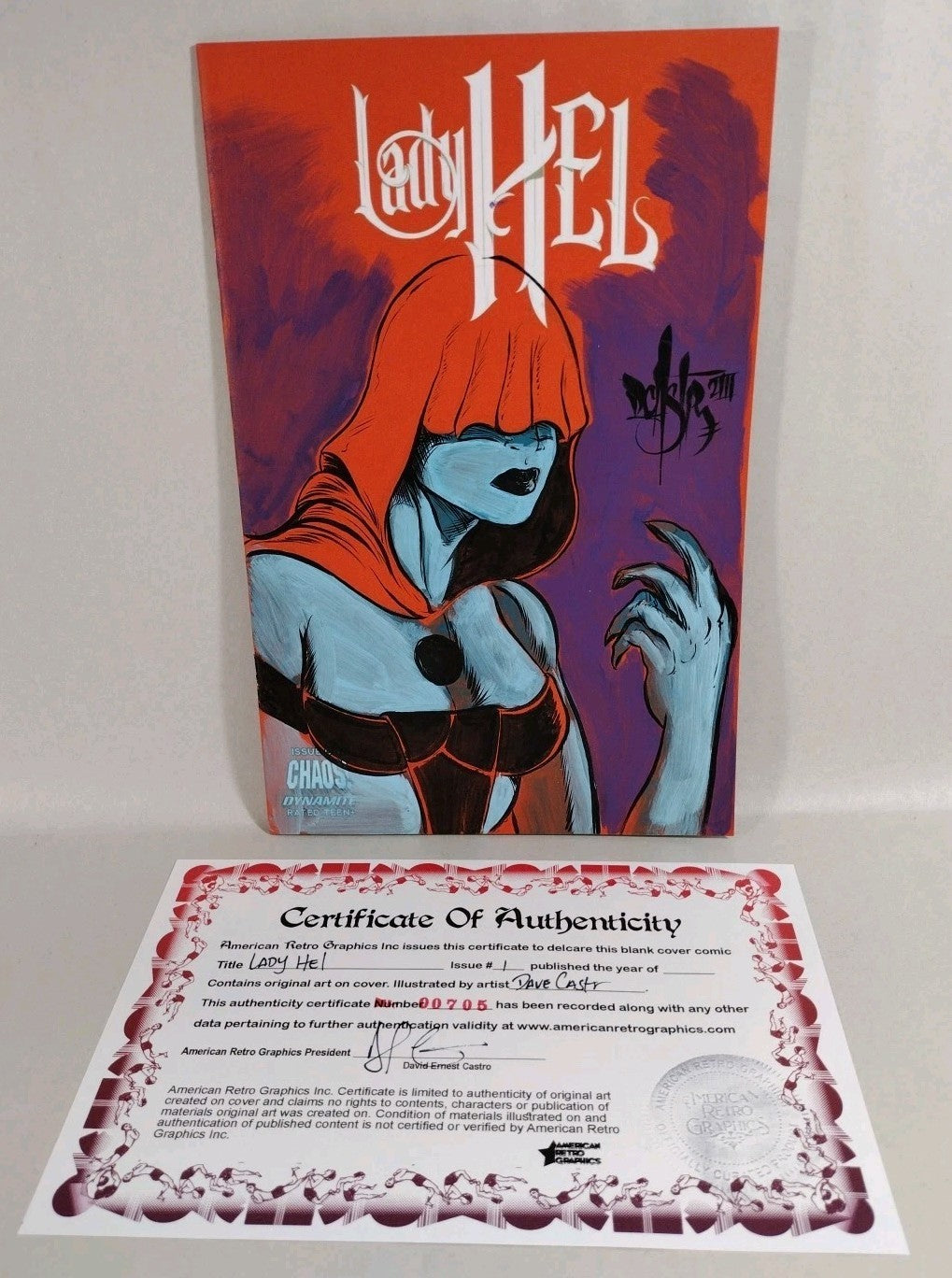 Lady Hel #1 (2023) Dynamite Red Sketch Cover Var Comic w Original Art Dave Castr