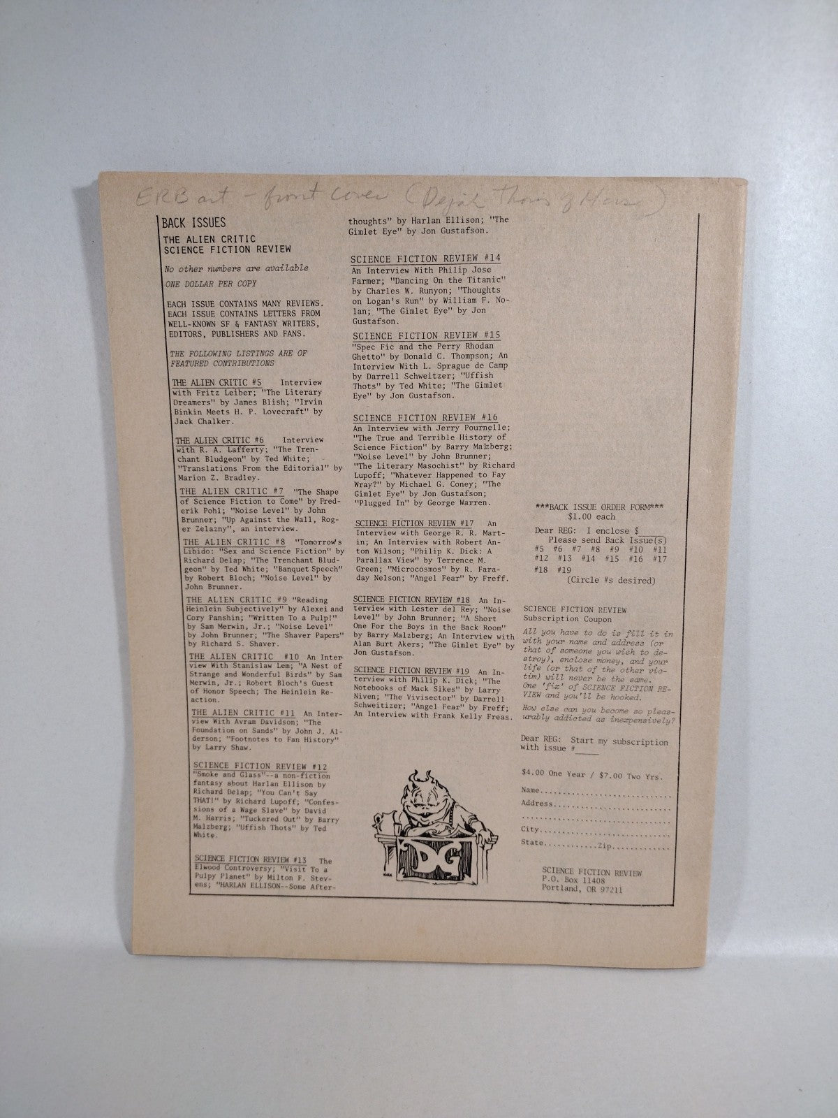 Science Fiction Review (1975) Fanzine Lot #14 20 21 Stephen Fabian Cover Art