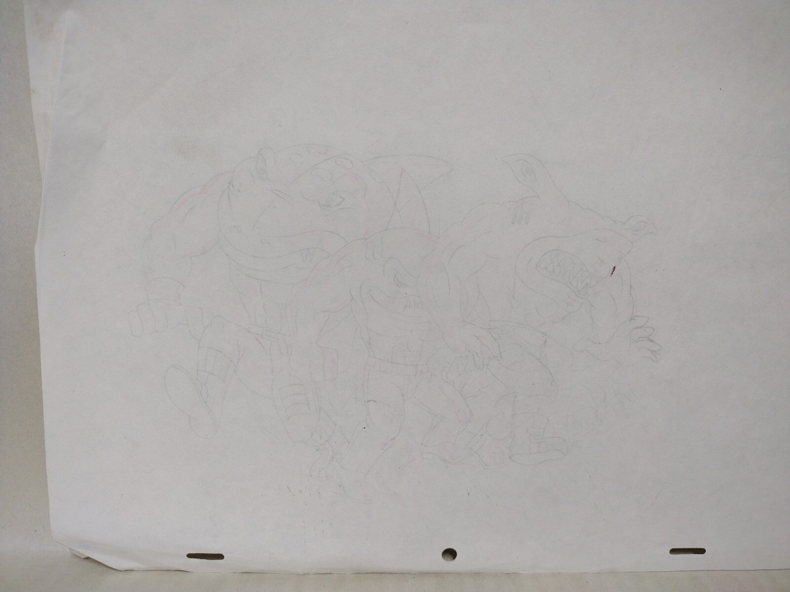 Street Sharks 1996 Original Animation Production Cel Slammu Streex Jab W Drawing