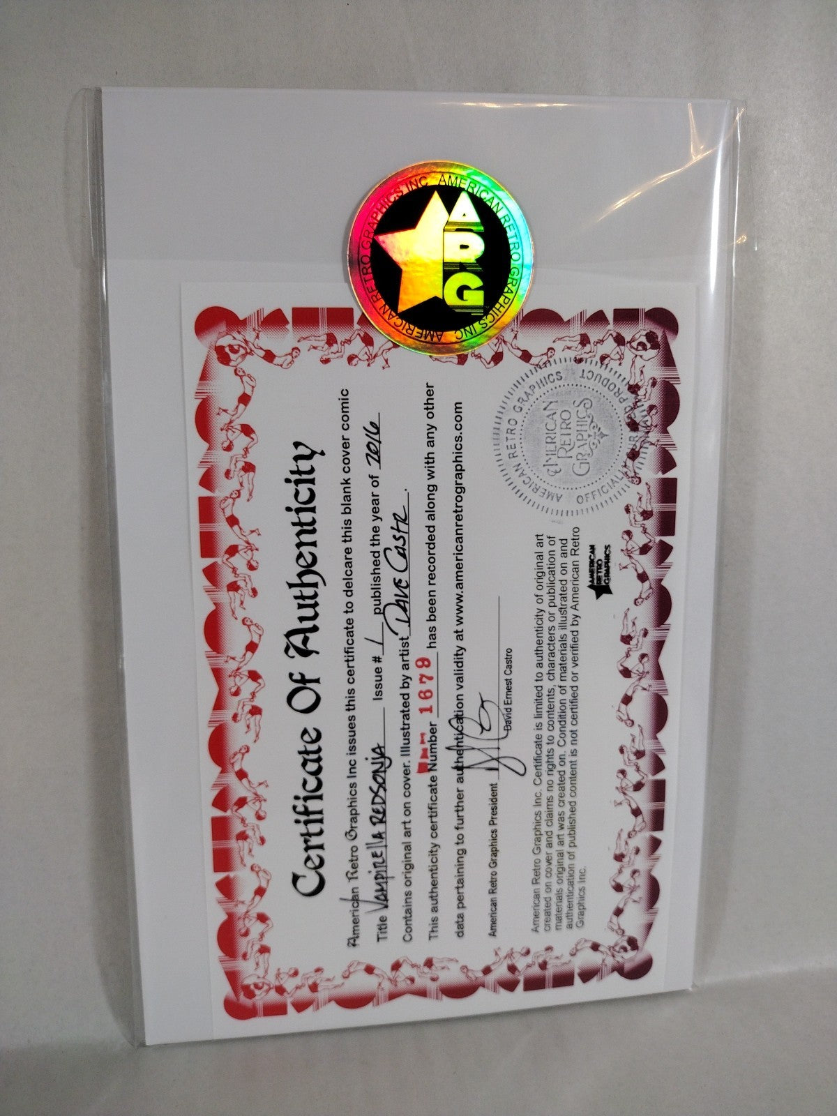 Vampirella Red Sonja #1 (2016) Blank Cover Comic W Original Dave Castr Art