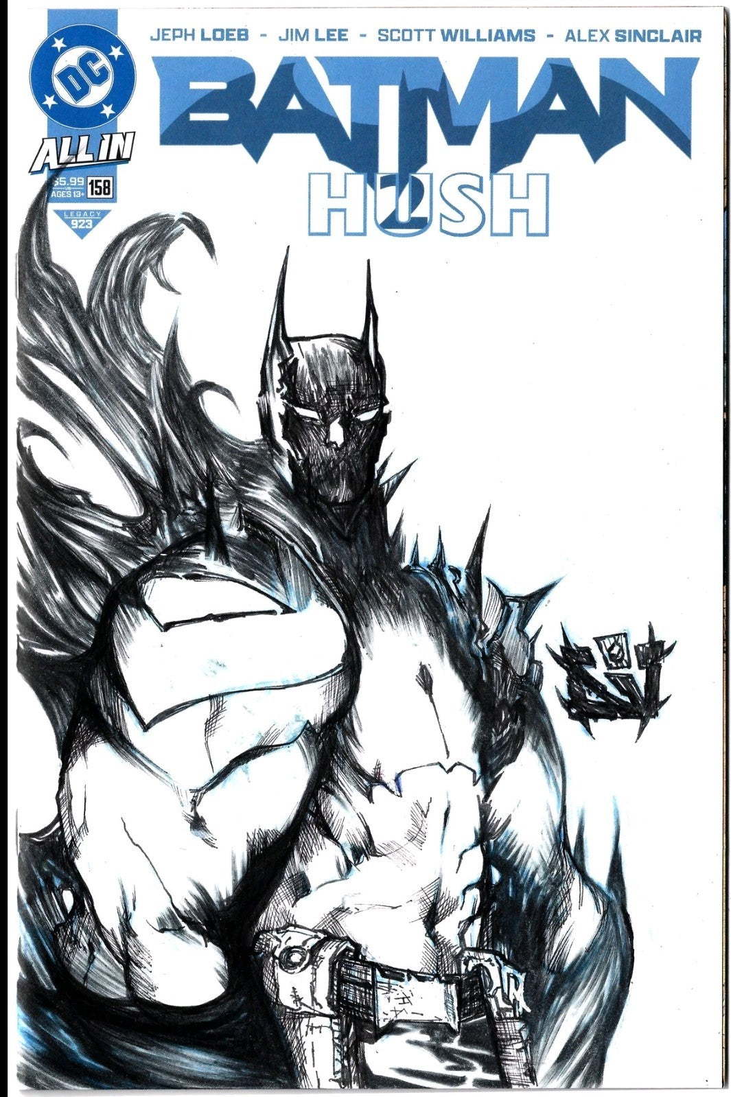 Batman 158 Hush 2 DC Comic 2025 Sketch Variant Cover W Original Jose Guillen Art