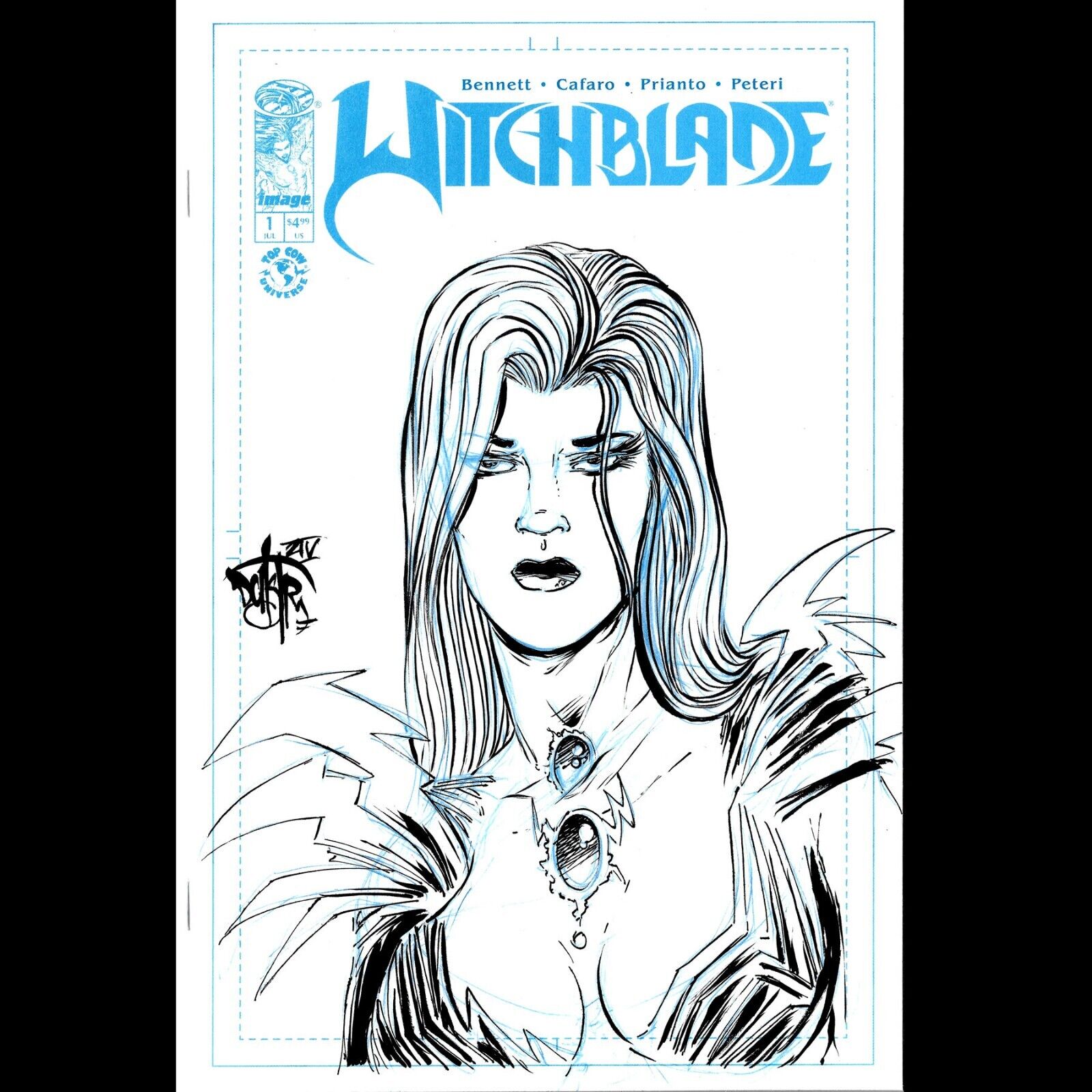 Witchblade #1 (2024) Image Comic Sketch Cover Variant W Original Dave Castr Art