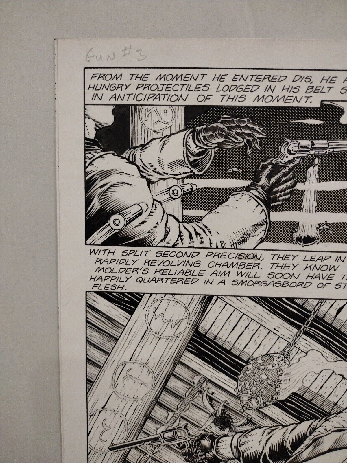 Original Joe Vigil Gunfighters In Hell Comic Art Pg 24 Issue 3 Hand Lettered