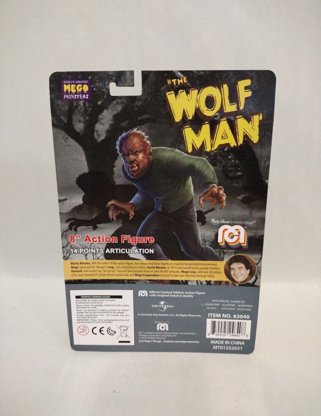 The Wolf Man (2021) Mego 8" Werewolf Horror Action Figure New Sealed