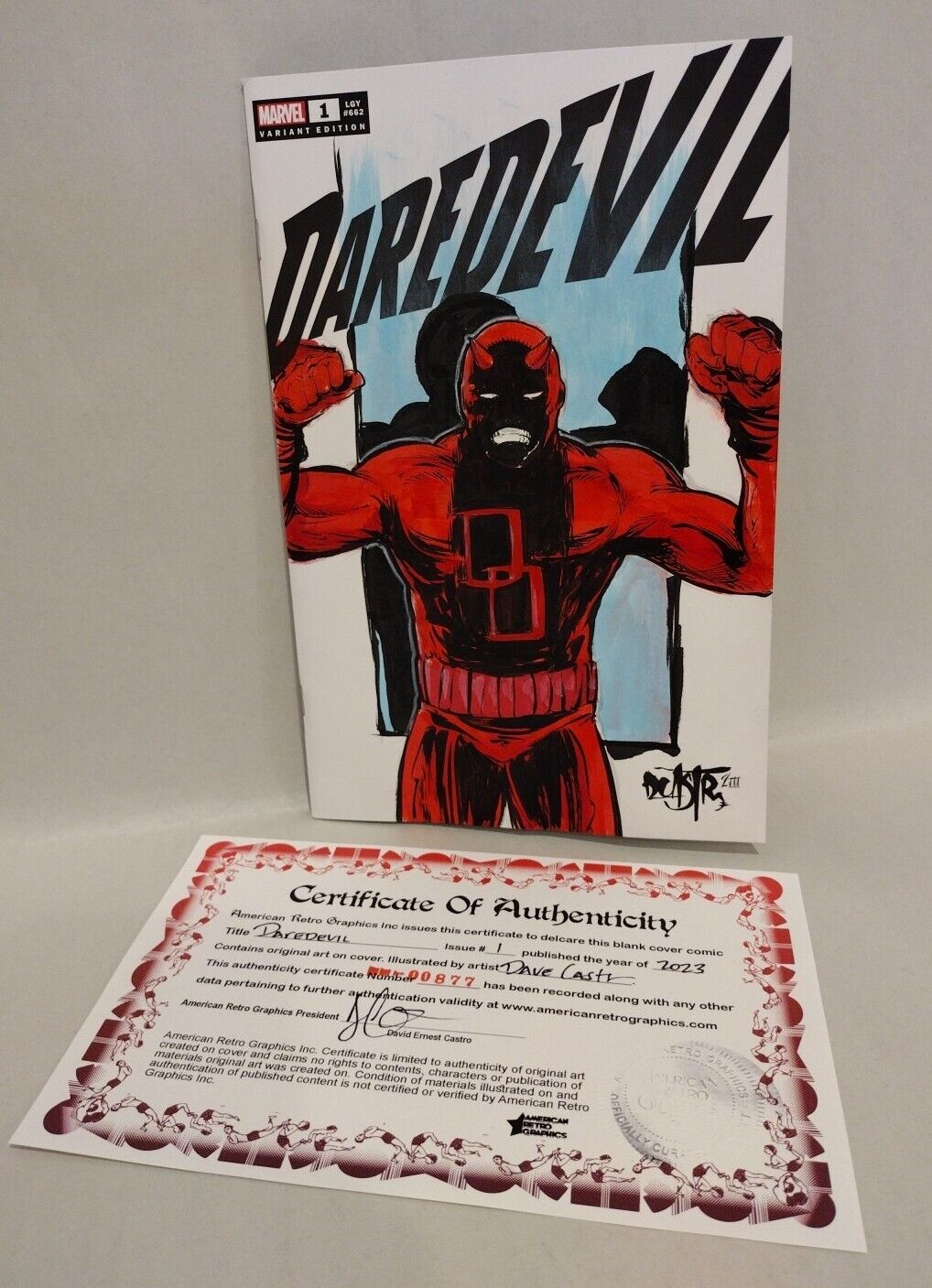 DAREDEVIL #1 (2023) LGY 662 Marvel Sketch Cover W Original Dave Castr Art