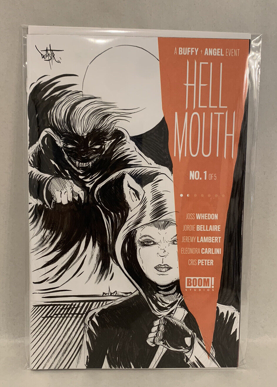 BUFFY + ANGEL: HELL MOUTH #1 Blank Variant Cover Comic W Original Art Dave Castr