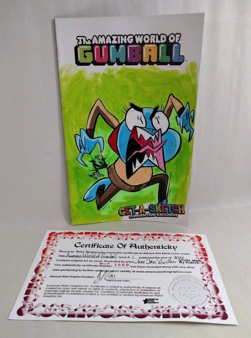 Amazing World Of Gumball #1 (2014) Sketch Cover Comic Variant W Original JAG Art