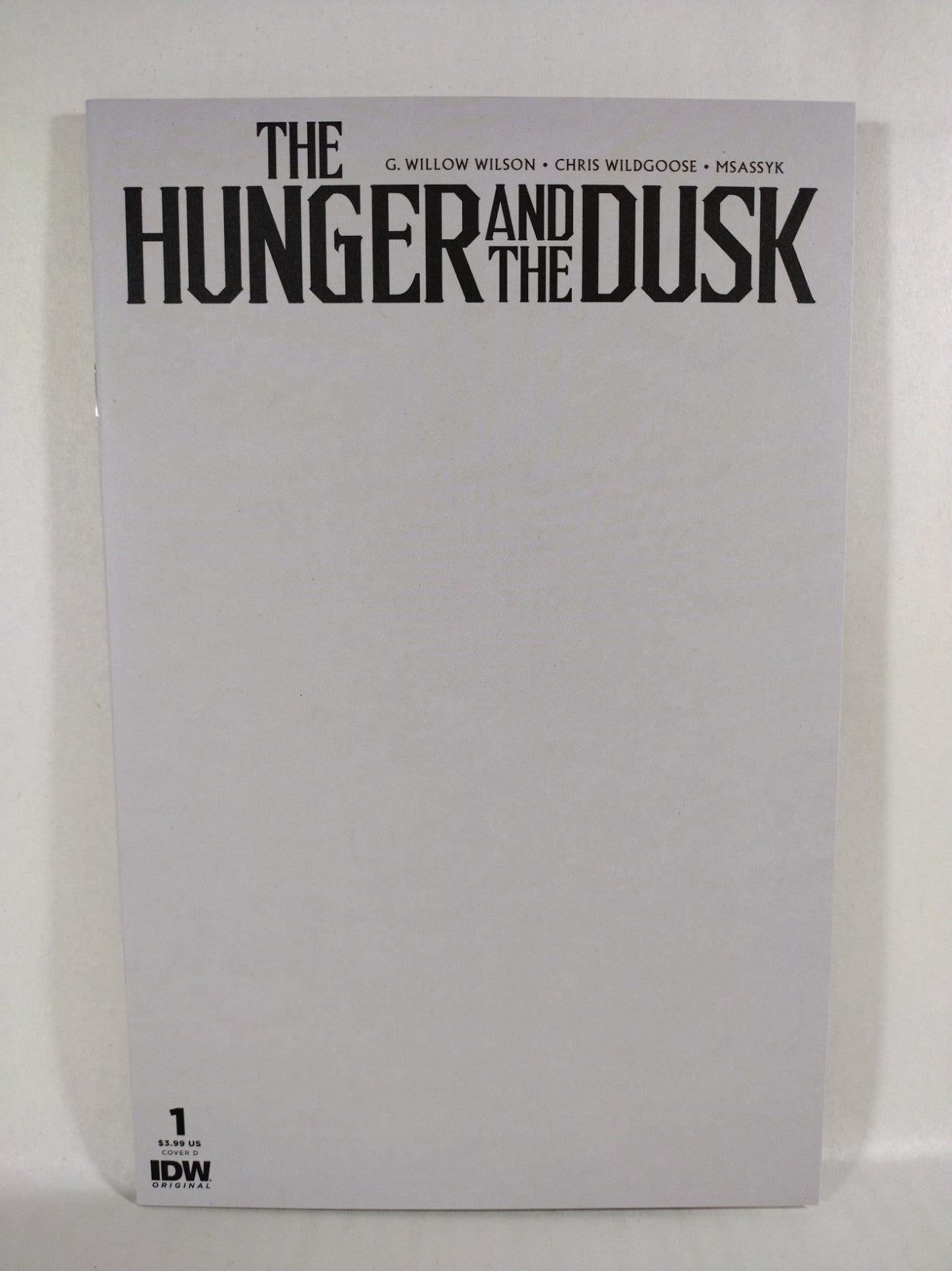 Hunger And The Dusk #1 (2023) IDW Blank Sketch Cover Variant Comic NM