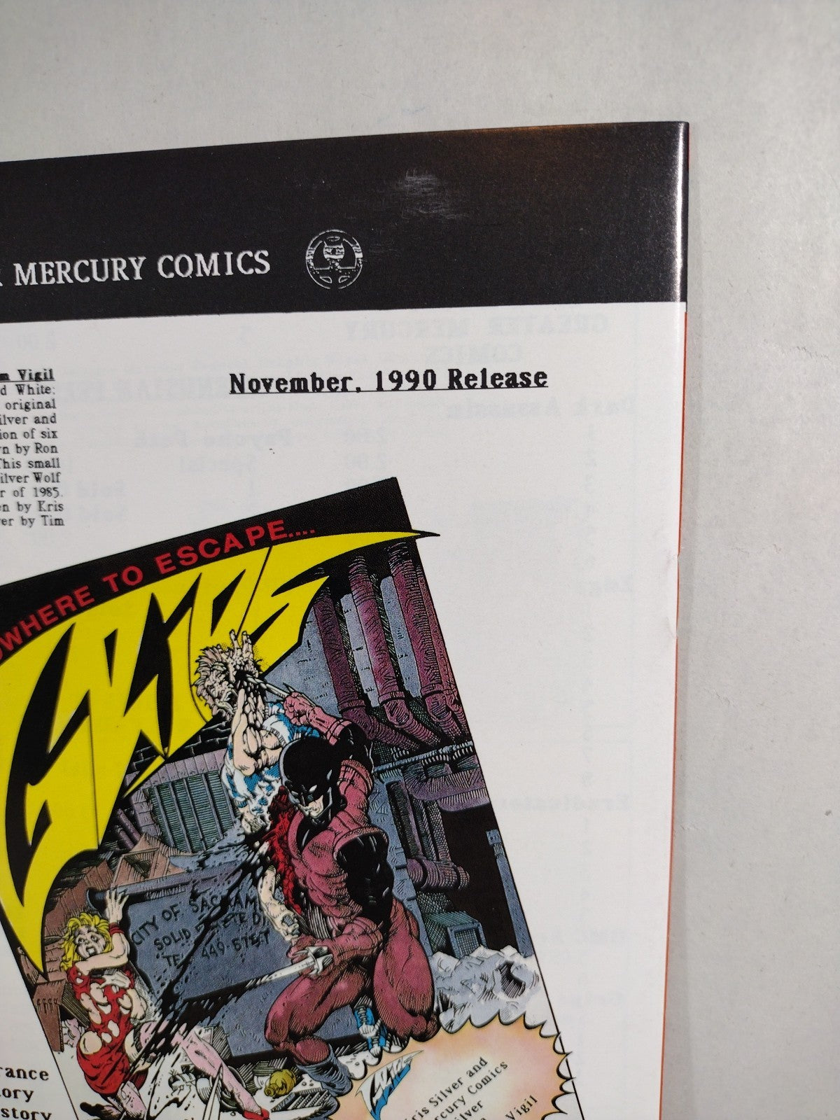 Greater Mercury Comics Action 6 (1990) featuring Grips 1st Night Master Edge GMC
