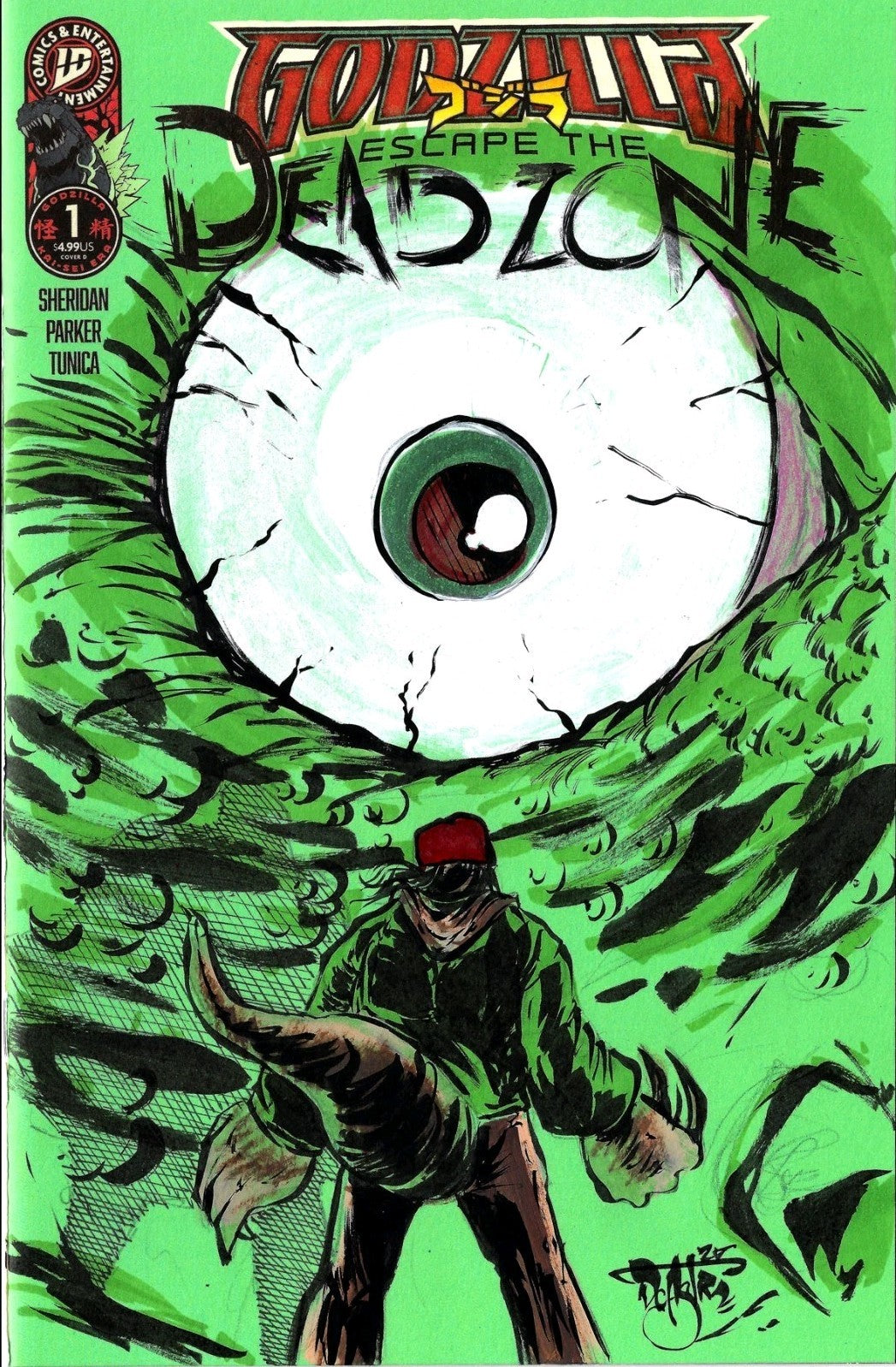 Godzilla Escape The Dead Zone #1 IDW Sketch Cover Comic W Original DCastr Art