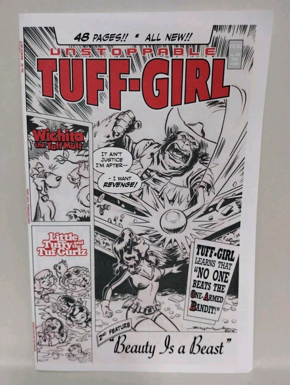 Unstoppable Tuff-Girl (2010) Monster Ent. Comic Lot Set #1 2 3 #3 Ashcan Signed